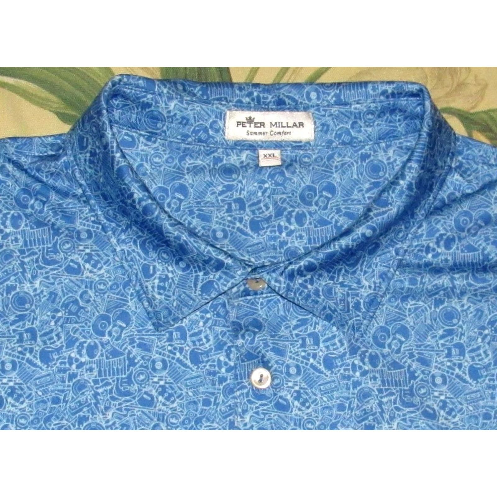 Peter Millar PETER MILLAR Polo Summer Comfort Heritage Guitar Print XXL Mens Shirt Size US XXL / EU 58 / 5 - 2 Thumbnail