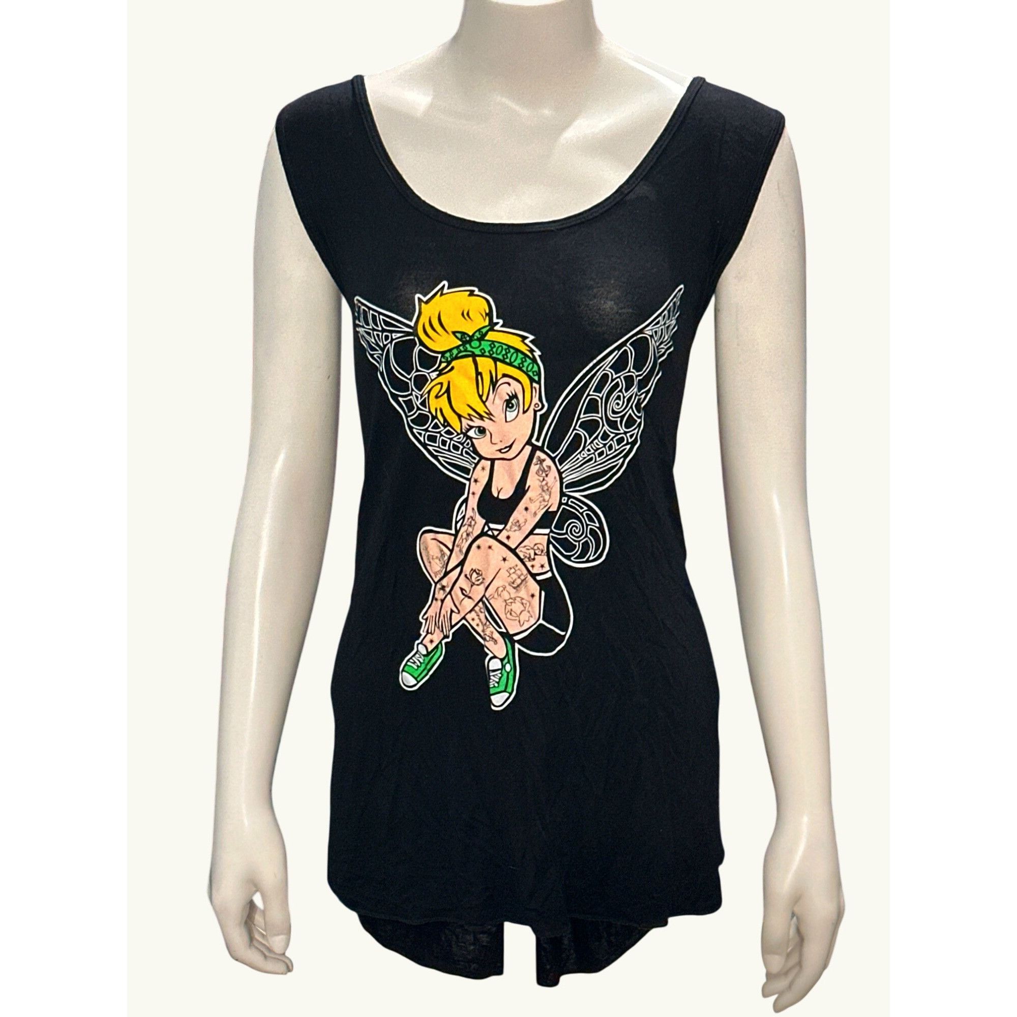 Other CCC Tattooed Tinker Bell Black Back Tank Top With Racerback Size L / US 10 / IT 46 - 1 Thumbnail