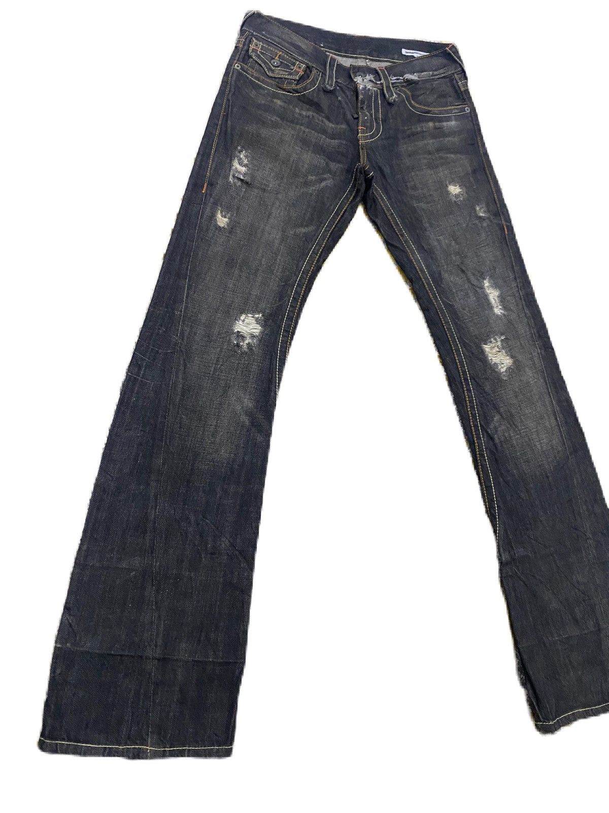 Japanese Brand × Junya Watanabe × semanticdesign FLARE JEANS JAPAN BRAND SEMANTIC DESIGN RIPPED STYLE DENIM Size US 32 / EU 48 - 3 Thumbnail