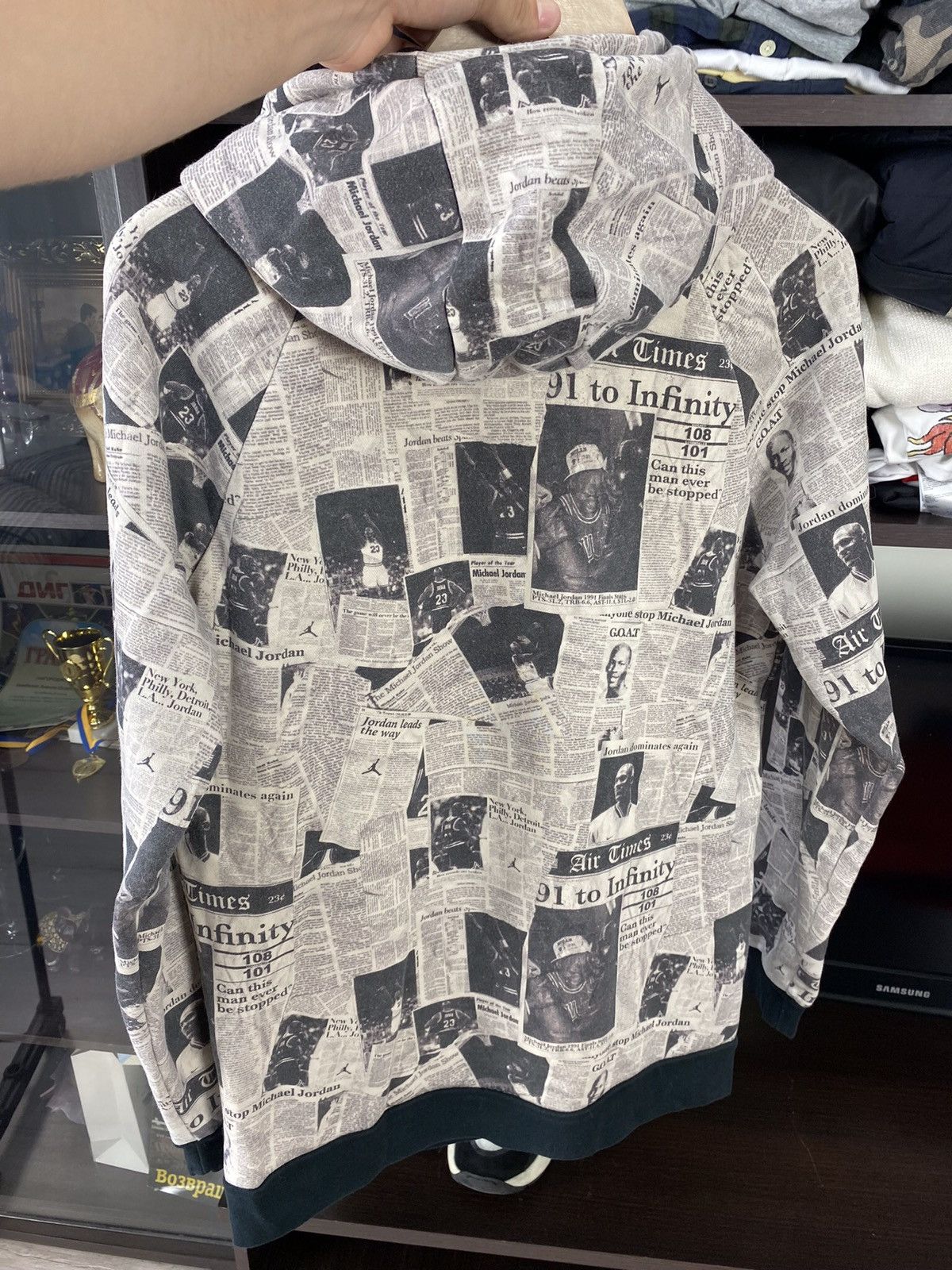 Nike × Vintage Vintage Nike Jordan Full Printed Hoodie Size US S / EU 44-46 / 1 - 6 Thumbnail