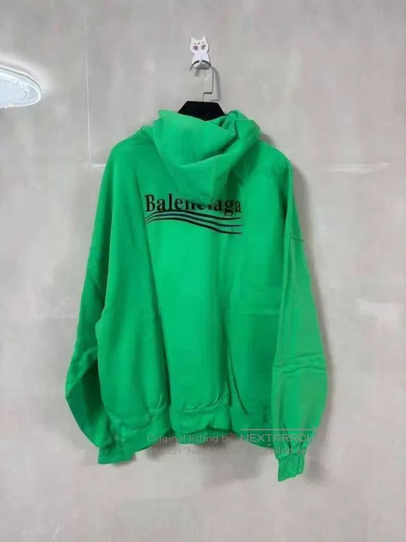 Balenciaga Balenciaga Green Embroidered Coke Logo Printed Hooded Swea Size US S / EU 44-46 / 1 - 2 Thumbnail
