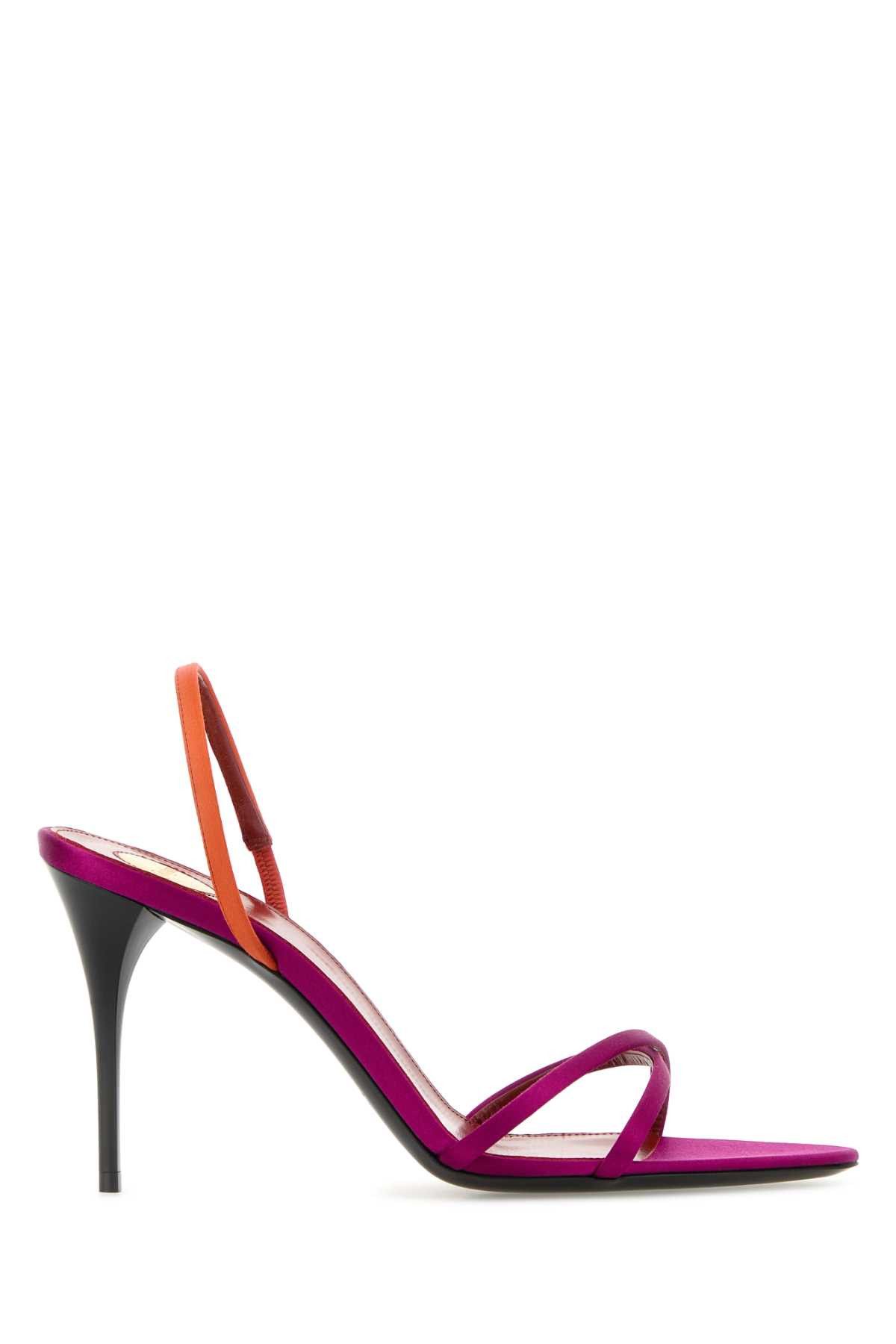 Saint Laurent Paris Two-Tone Satin Justify Sandals Size US 10 / IT 40 - 1 Thumbnail