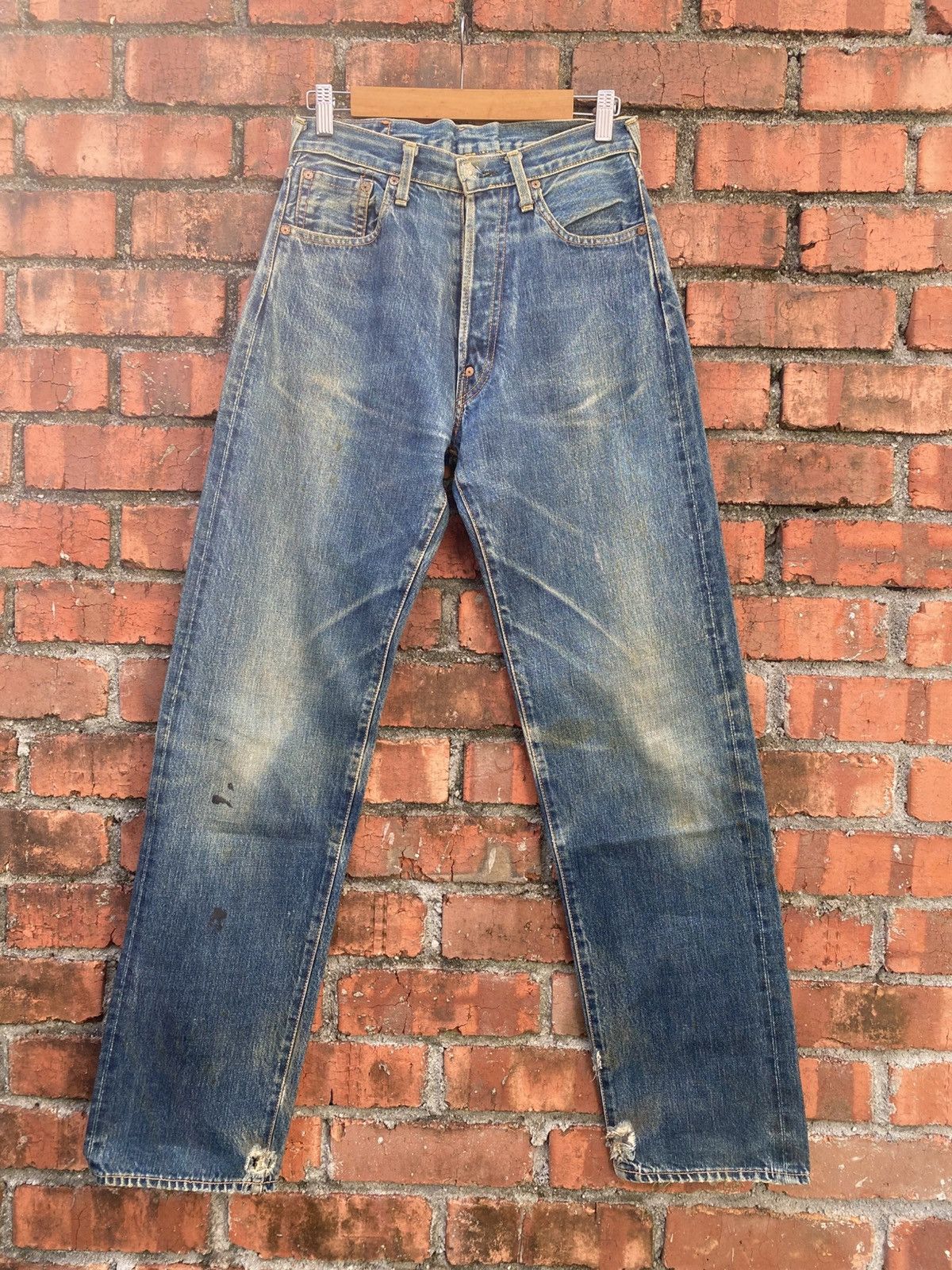 Japanese Brand W29x32.5 Vintage evis redline distressed made in JAPAN Size US 29 - 1 Thumbnail