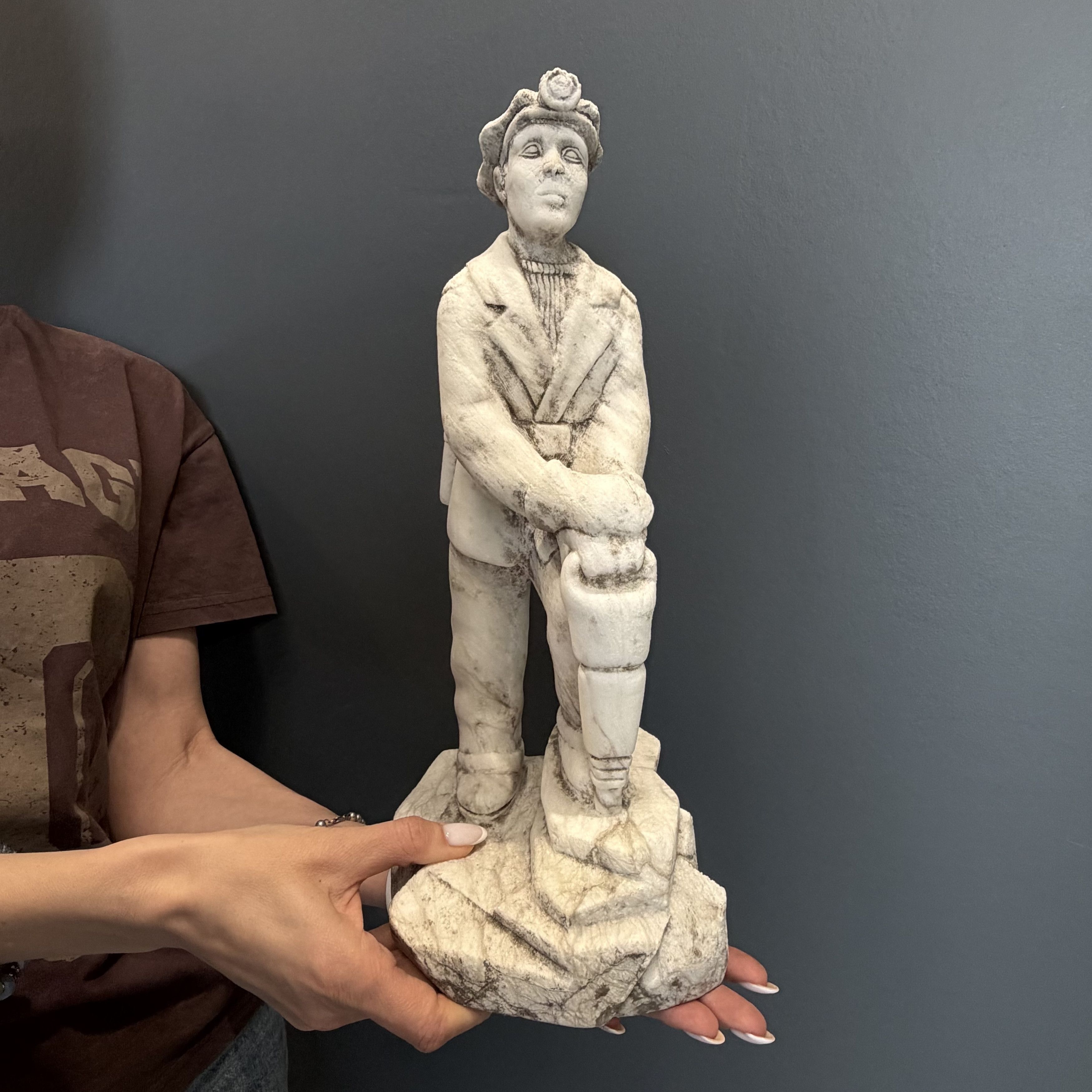 Vintage Massive Vintage Hand Carved Miner Statue Size ONE SIZE - 1 Thumbnail