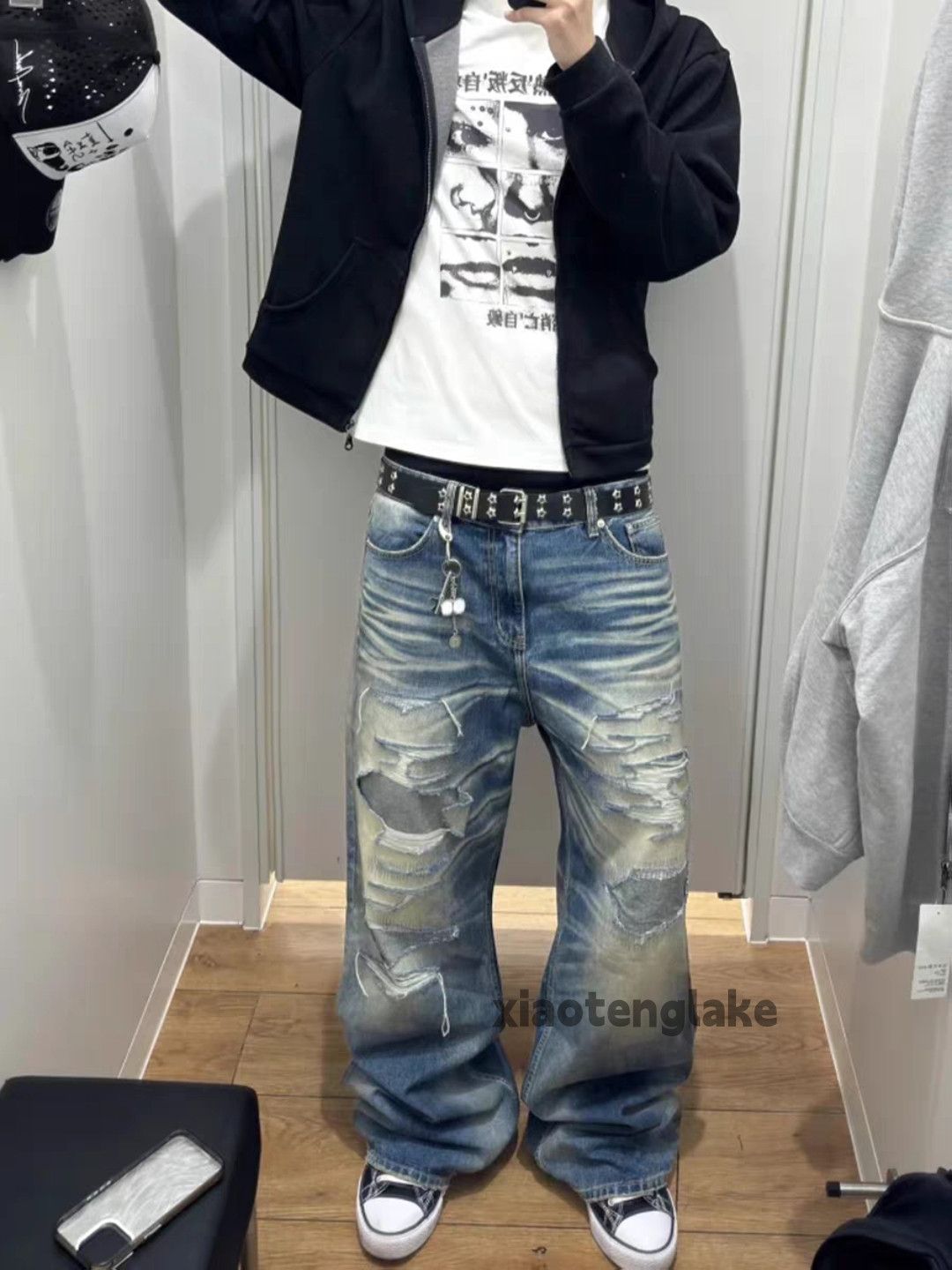 Jean Ltx vintage washed faded ripped damaged hiphop jeans Size US 34 / EU 50 - 8 Thumbnail