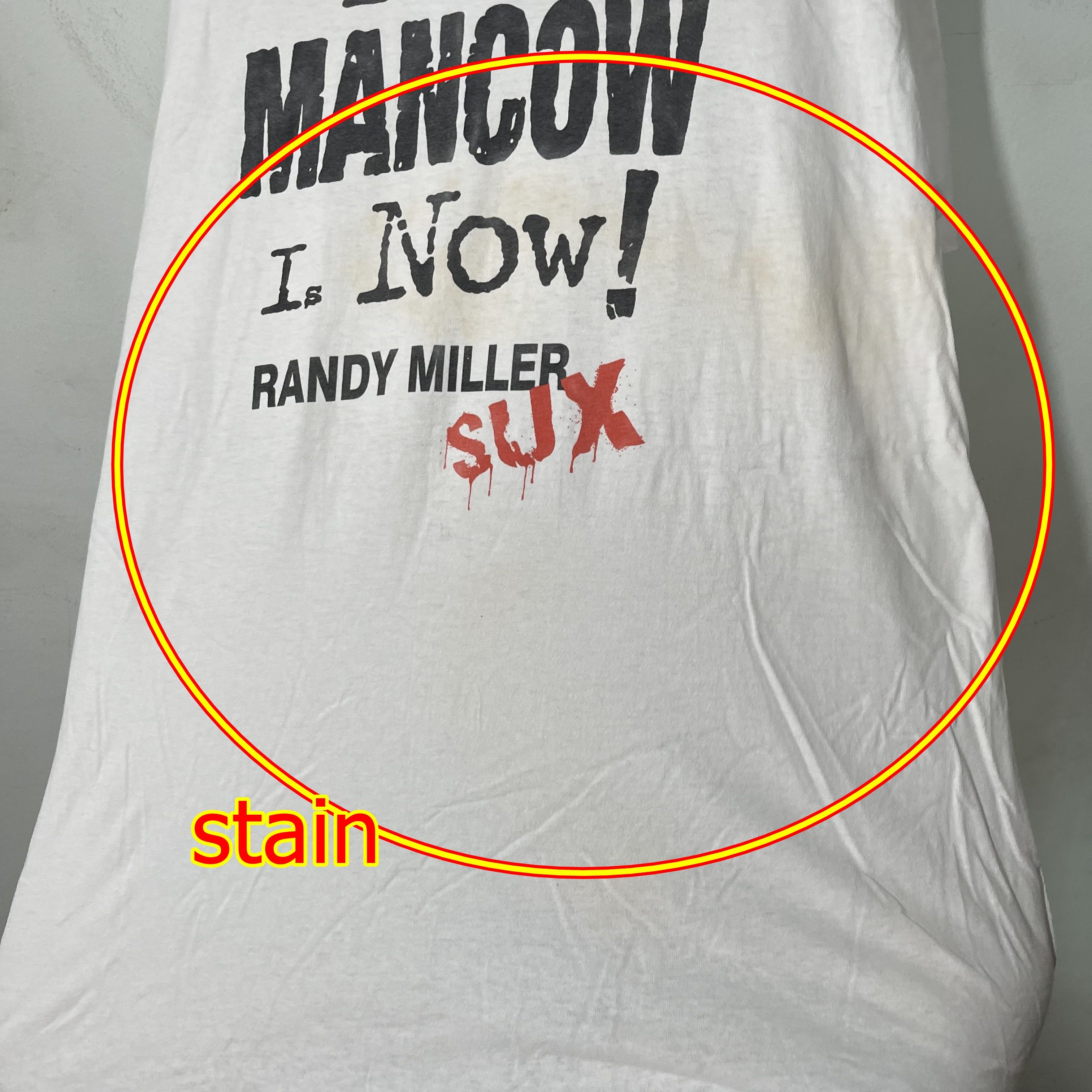 Vintage Vintage 90s Mancow “Randy Miller Sux” Radio Show T-Shirt Size US XL / EU 56 / 4 - 9 Thumbnail