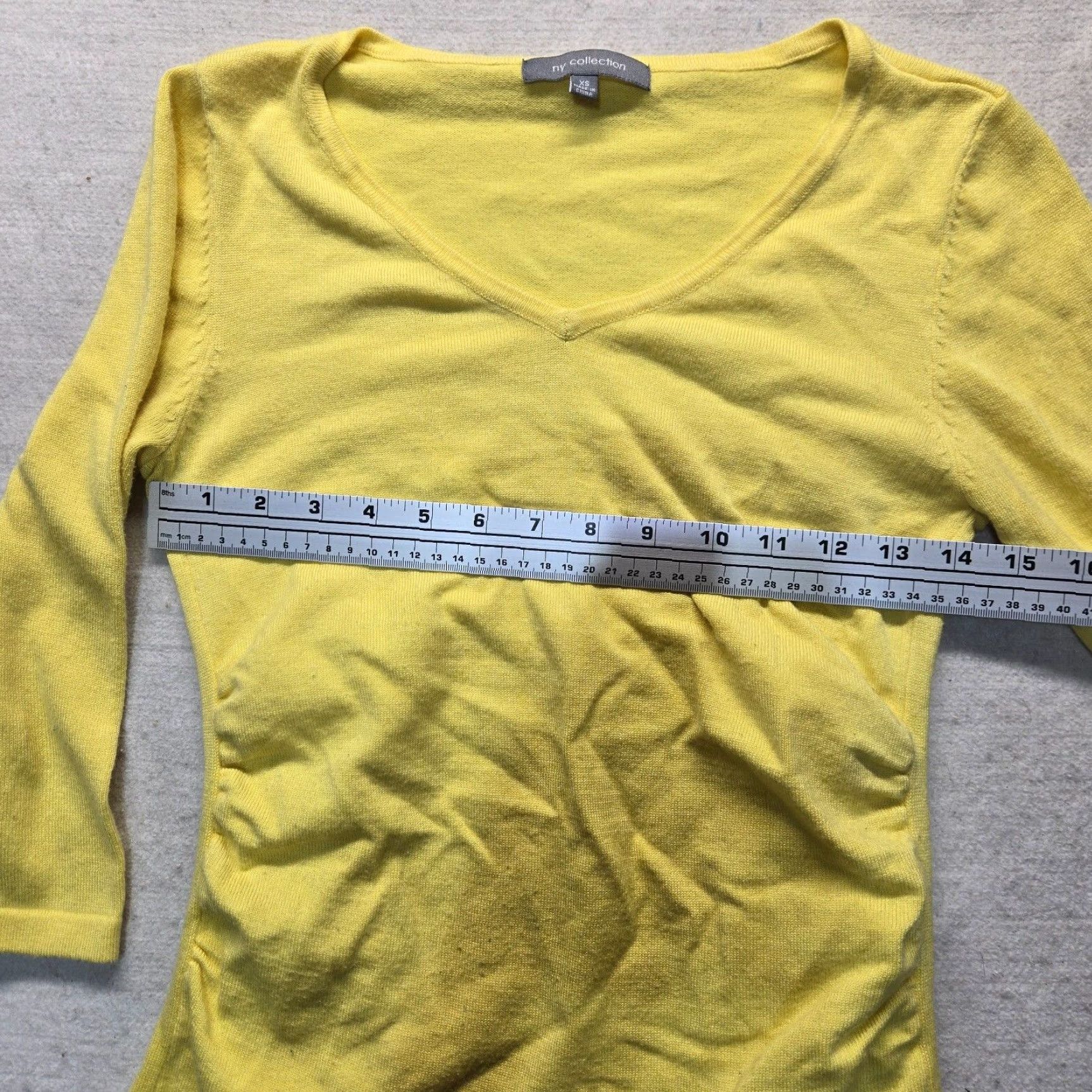 Vintage NYCollection Solid Yellow Long Sleeve XS Extra Small Women’s Size Sweater Adult Size XS / US 0-2 / IT 36-38 - 3 Thumbnail