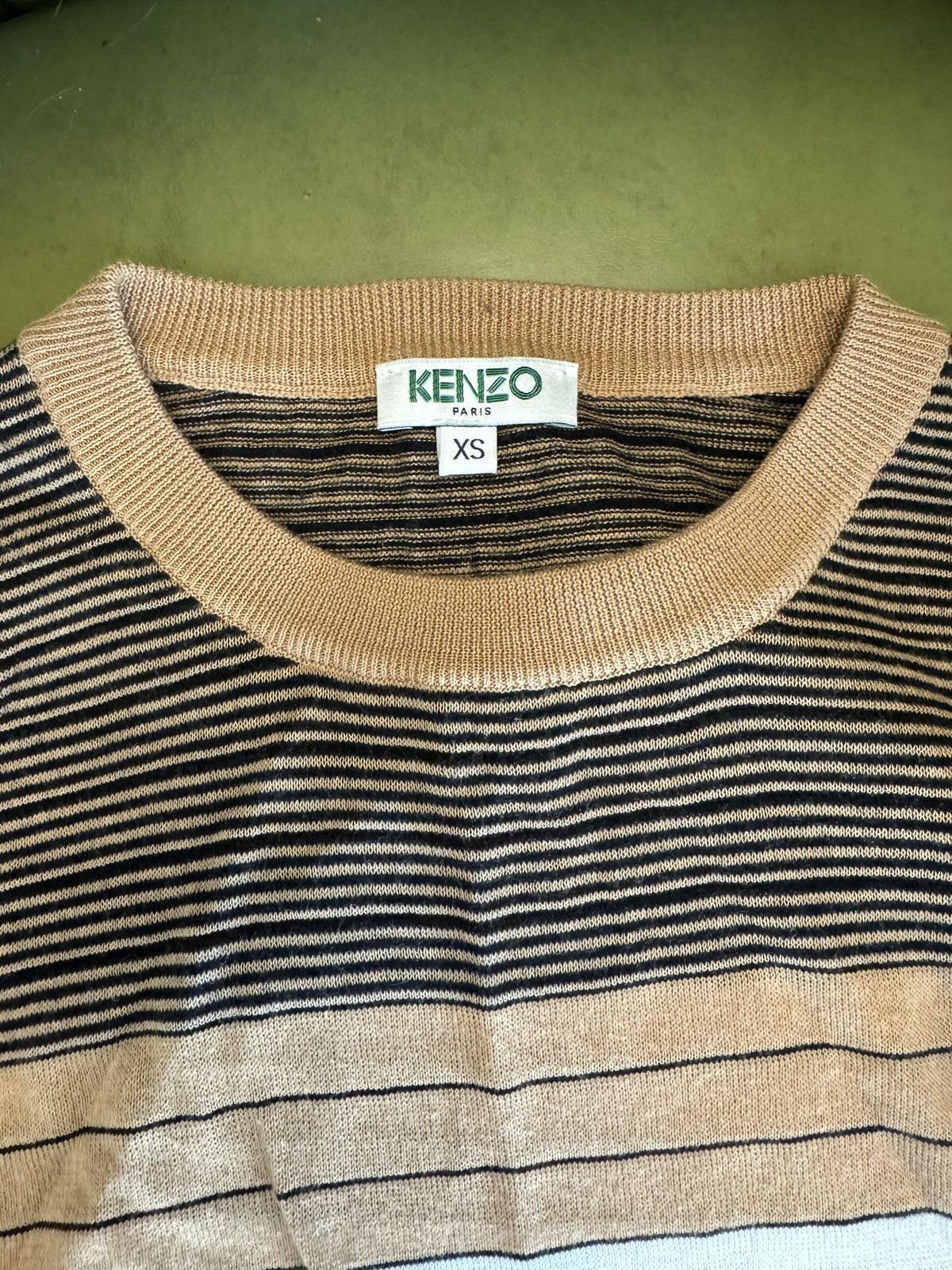 Kenzo Kenzo Multicolor Striped Crewneck Knit Sweater Size US XS / EU 42 / 0 - 2 Thumbnail