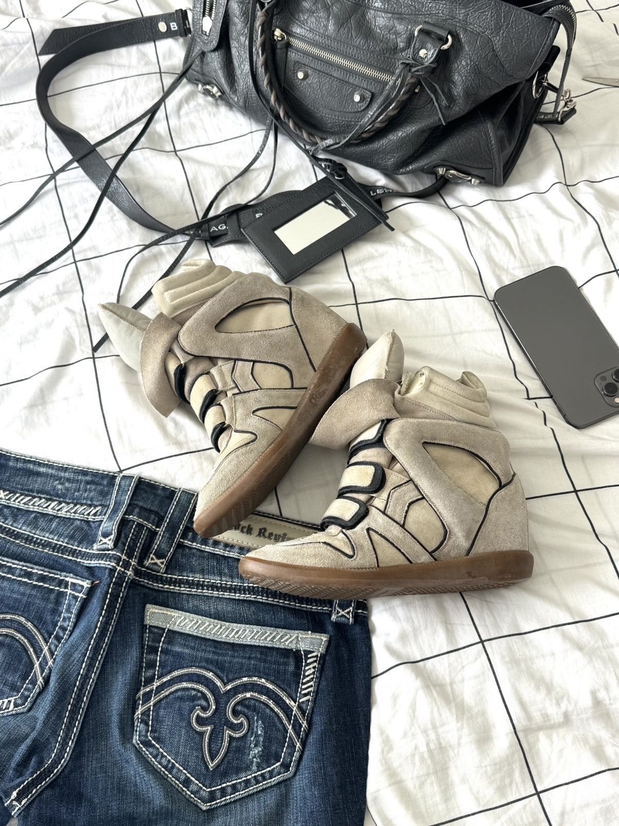 Isabel Marant Rare Isabel Marant Bekett sneakers shoes beige Suede Wedge Size US 8 / IT 38 - 1 Thumbnail