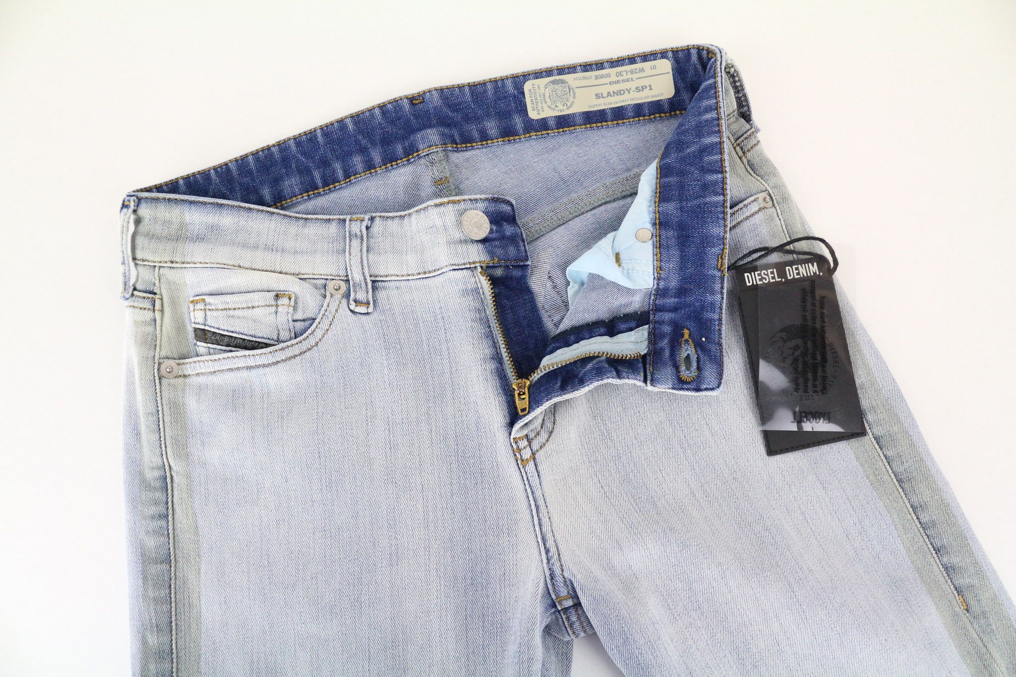 Diesel SLANDY-SP1 0090E W28/L30 Blue Stretch Skinny Jeans 69892 Size 28" / US 6 / IT 42 - 4 Thumbnail