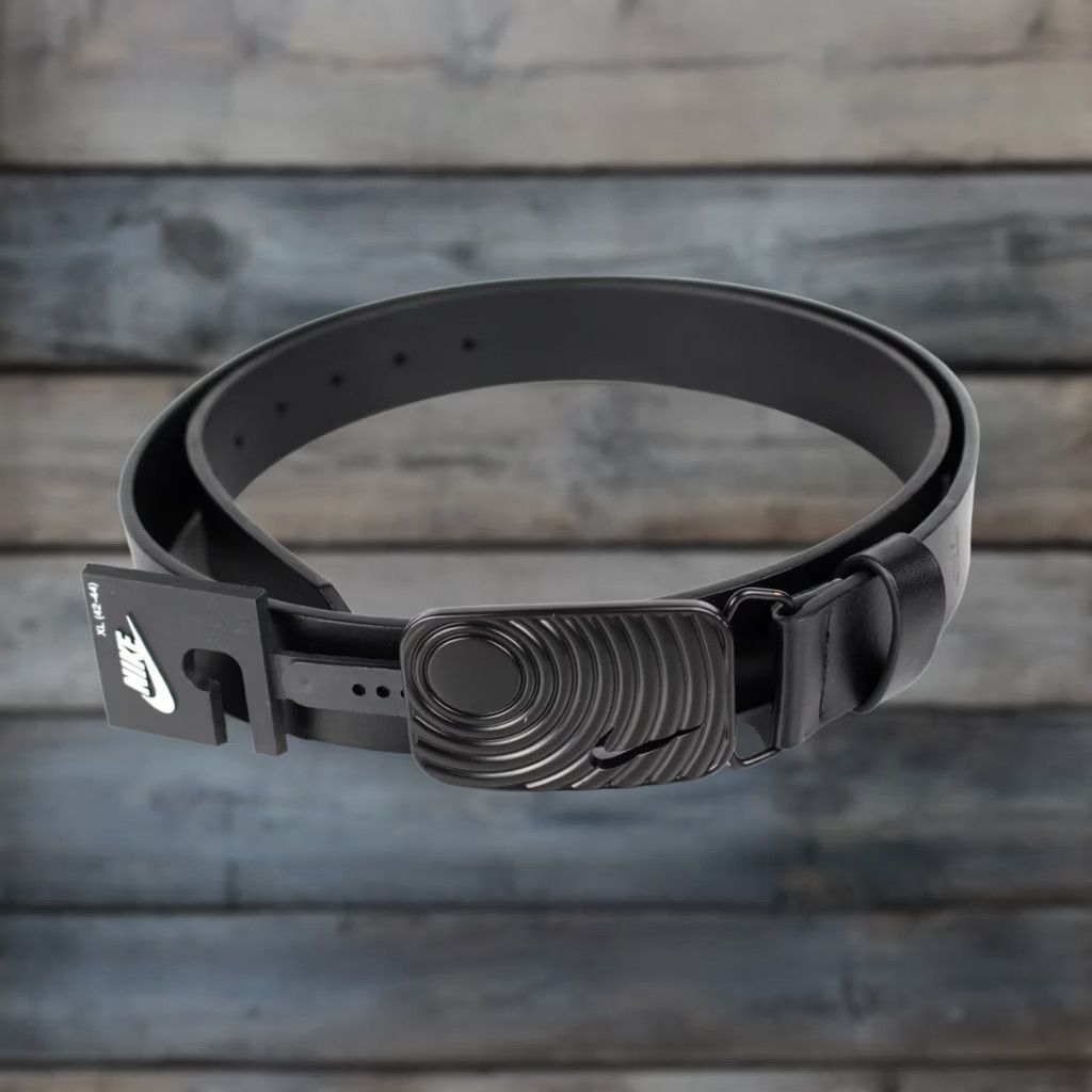 Nike Nike Men's Golf 1.5" Belt Black Buckle Circle Laser Cut Logo XL Synthetic Belt Size ONE SIZE - 1 Thumbnail