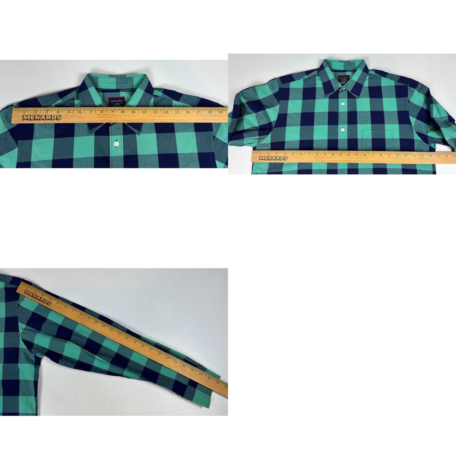 UNTUCKit UNTUCKit Button-Up Shirt Plaid Navy Green Men L Casual Classic Colorful Preppy 100% Cotton Size L Made Vietnam Mens Size US L / EU 52-54 / 3 - 8 Thumbnail