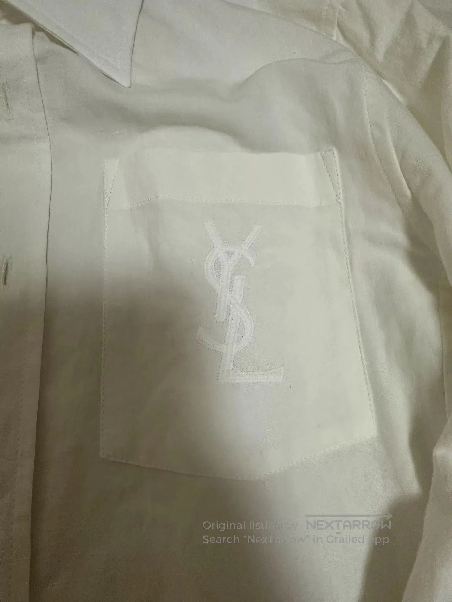 Saint Laurent Paris Saint Laurent White Cotton. Size S / US 4 / IT 40 - 4 Thumbnail
