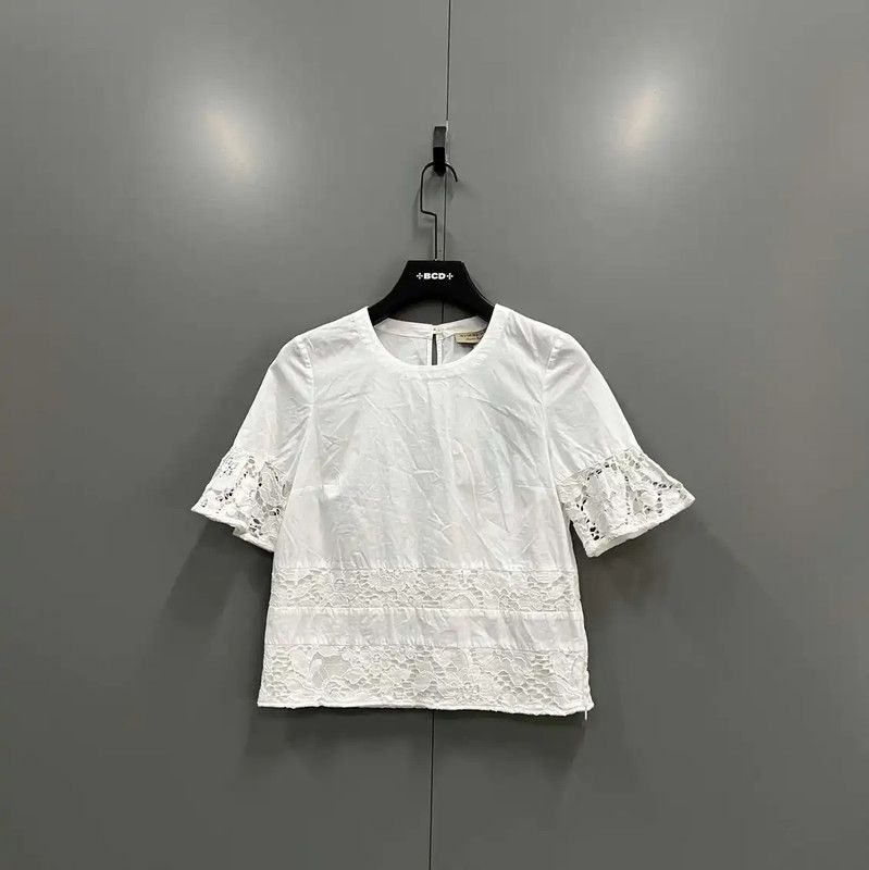 Burberry White Short Sleeve Cotton T-Shirt