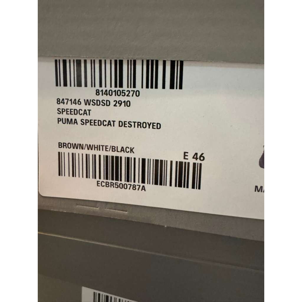 Balenciaga × Puma o1rshd1 Q:3 / Speedcat Destroyed Low Top Sneaker Brown/White Size US 13 / EU 46 - 23 Thumbnail