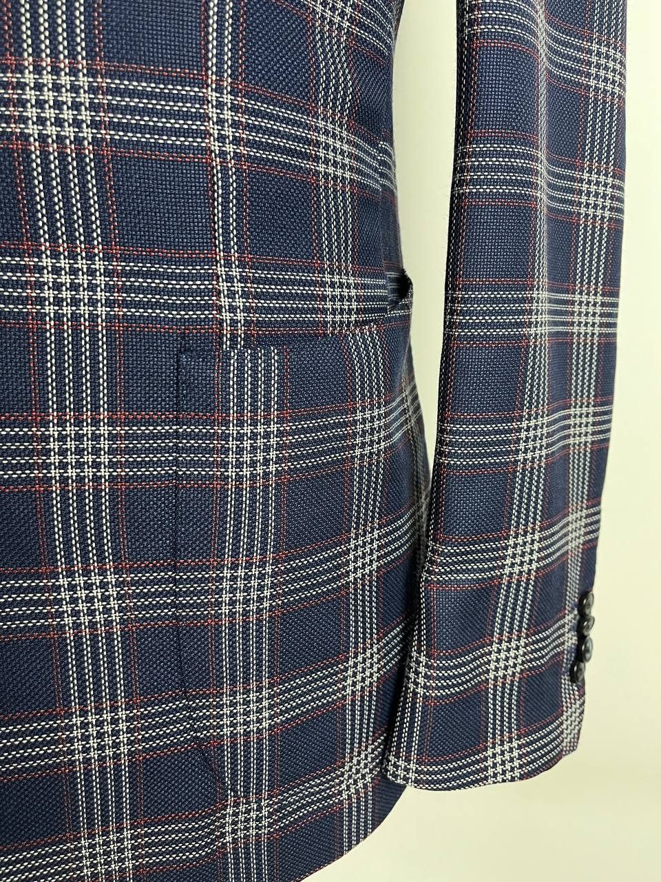 L.B.M. 1911 L.B.M. 1911 Tailored Limited Edition Blue Plaid Blazer Size 42S - 5 Thumbnail