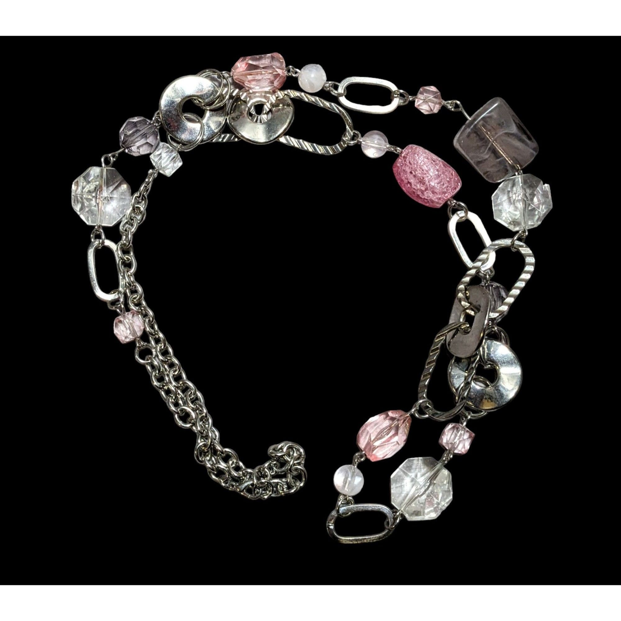 Other Pink And Silver Chunky Gemmed Statement Necklace Size ONE SIZE - 1 Thumbnail