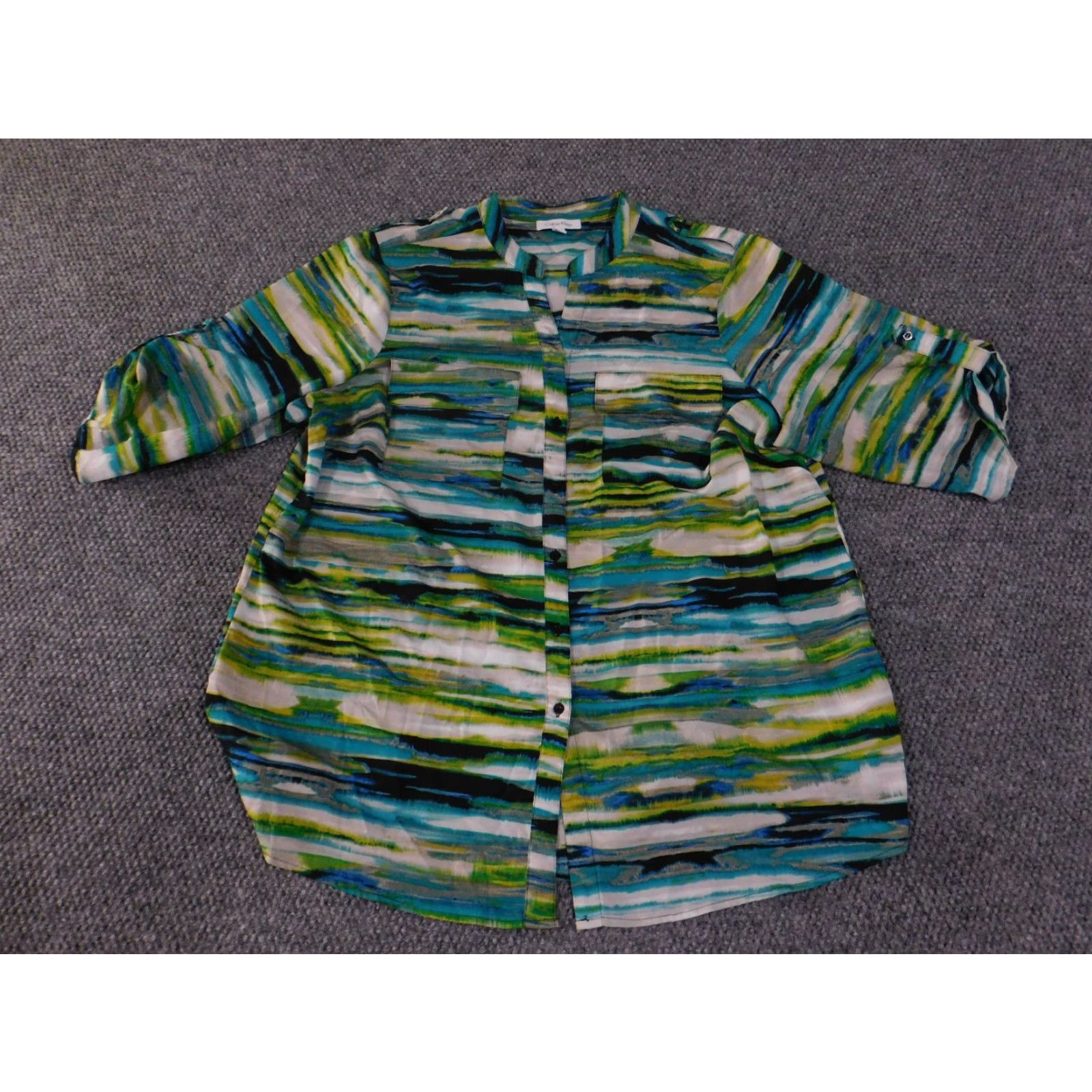 Calvin Klein Calvin Klein blouse womens 1X multicolor abstract Button Front Lightweight Size XL / US 12-14 / IT 48-50 - 3 Thumbnail