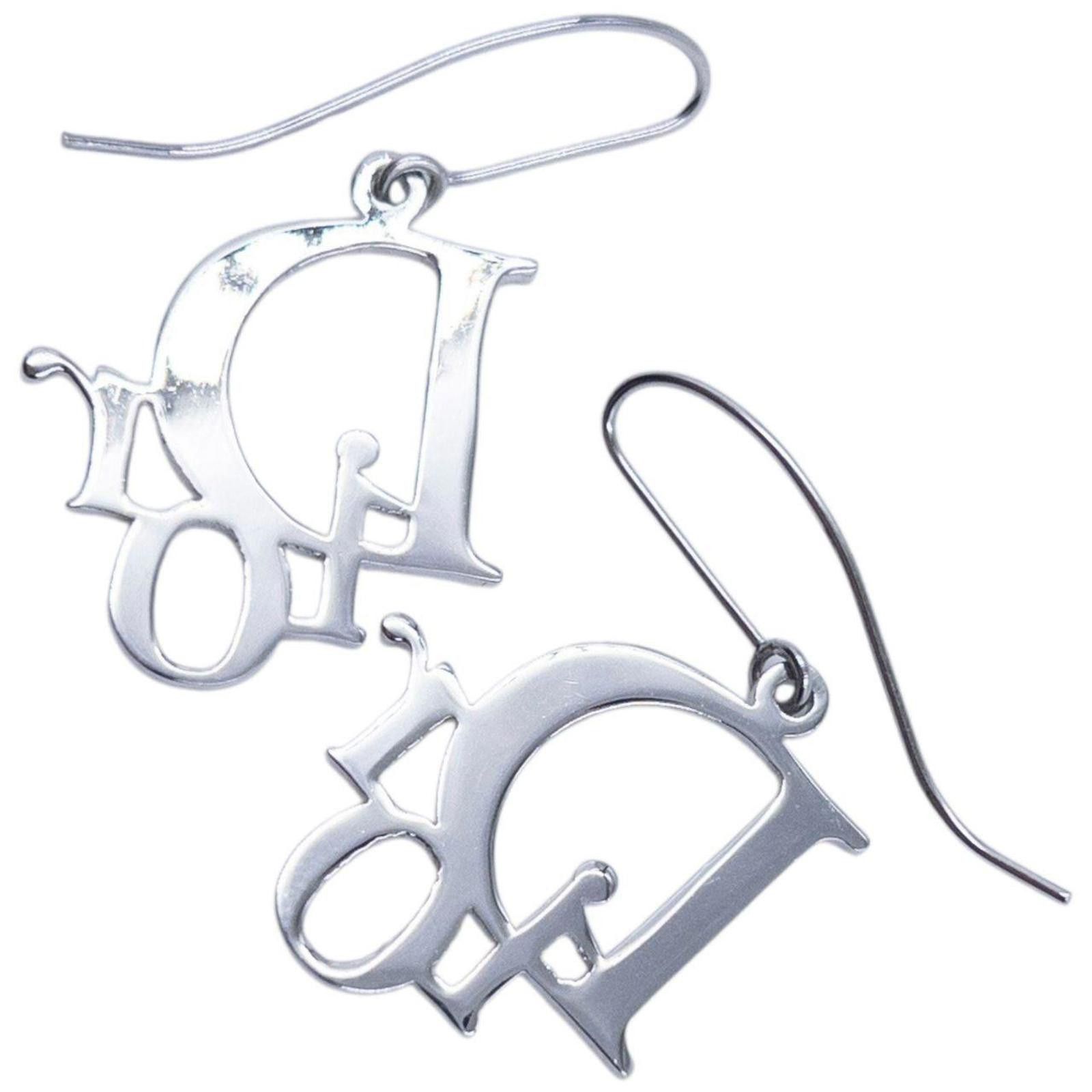 Dior Vintage 2000s Dior Silver Logo Earrings Size ONE SIZE - 4 Thumbnail