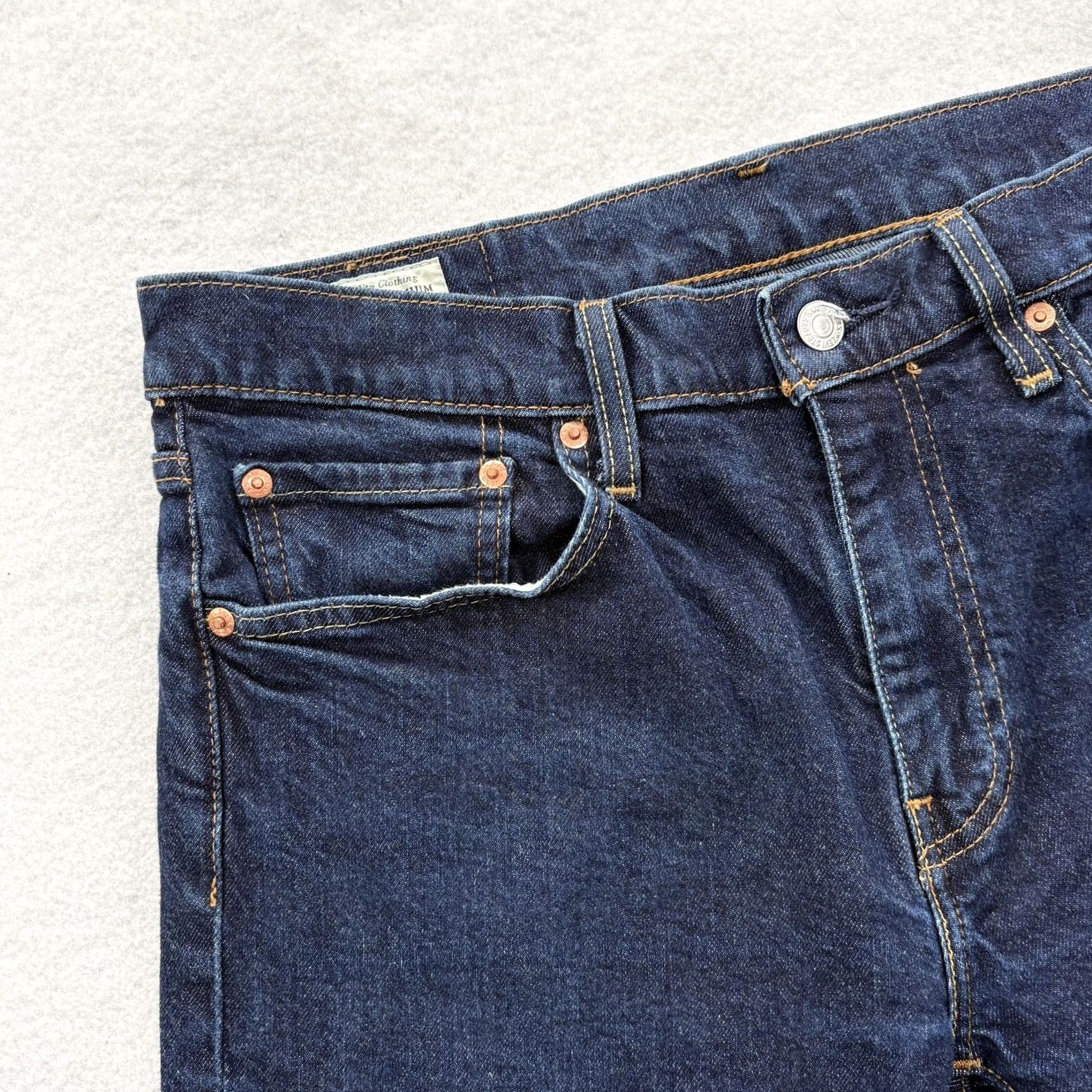 Levi's Levi's Premium 502 Jeans Mens 32x30 Blue Dark Wash Regular Tapered Stretch Denim Jeans Size US 32 / EU 48 - 3 Thumbnail