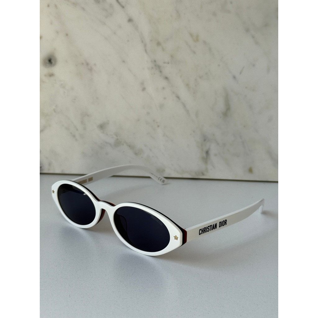 Dior NEW Dior Pacific S1F Oval Round Sunglasses White Navy Blue Size ONE SIZE - 6 Thumbnail