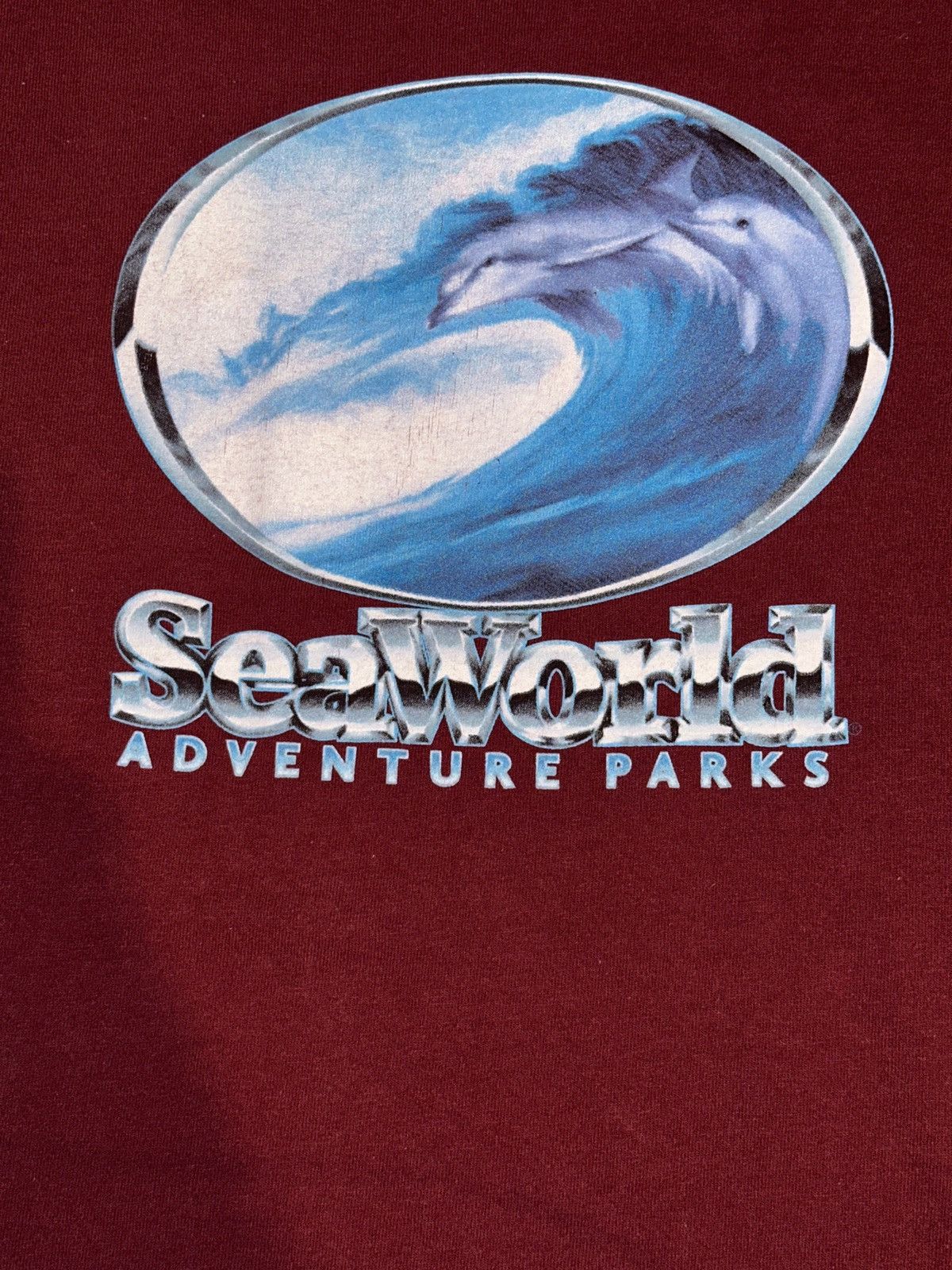 Delta Vtg 90s 00s SEAWORLD Adventure Parks Dolphins Logo Tee Large Size US L / EU 52-54 / 3 - 2 Thumbnail