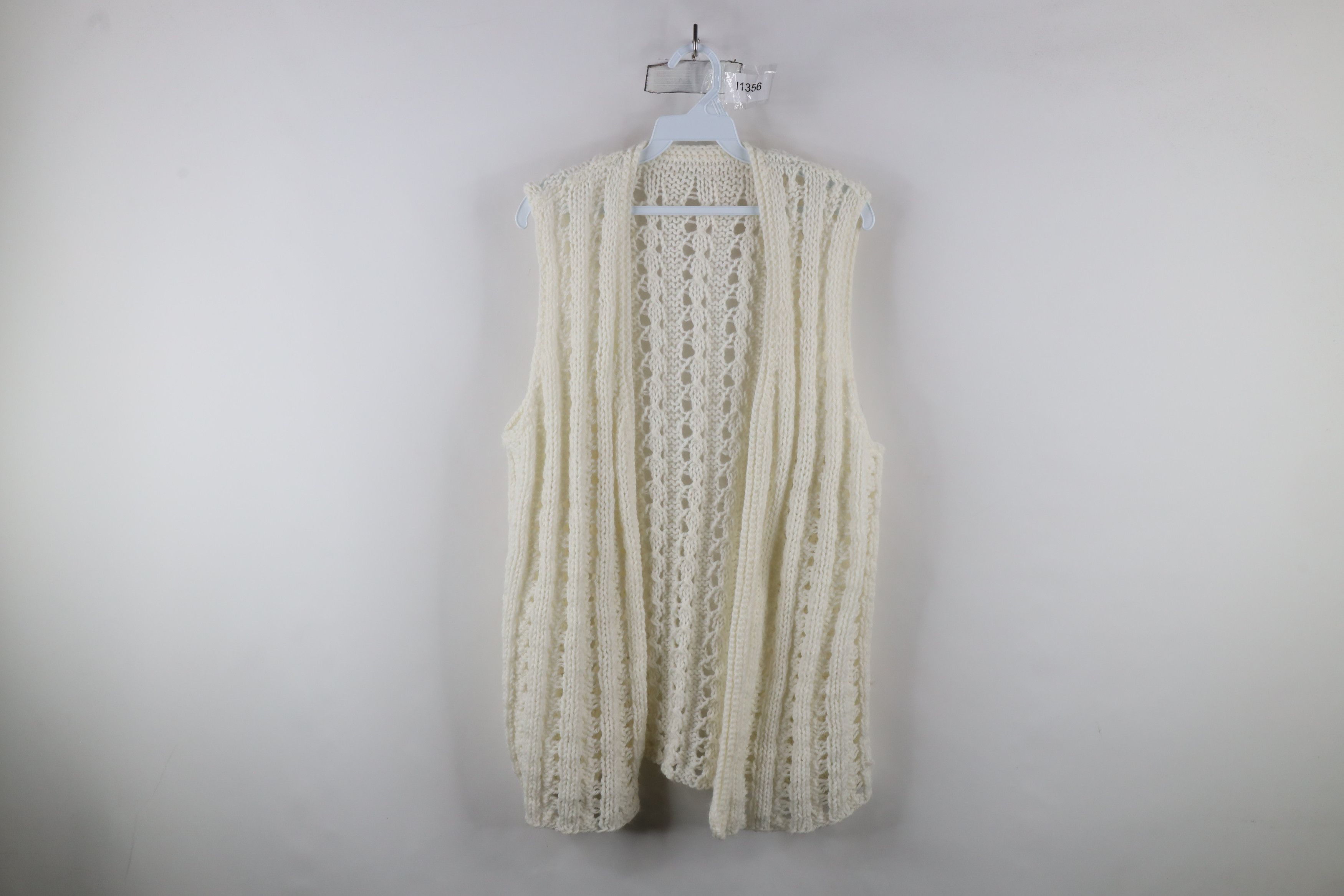 Vintage Vintage 60s 70s Streetwear Knit Open Front Sweater Vest Size L / US 10 / IT 46 - 1 Thumbnail