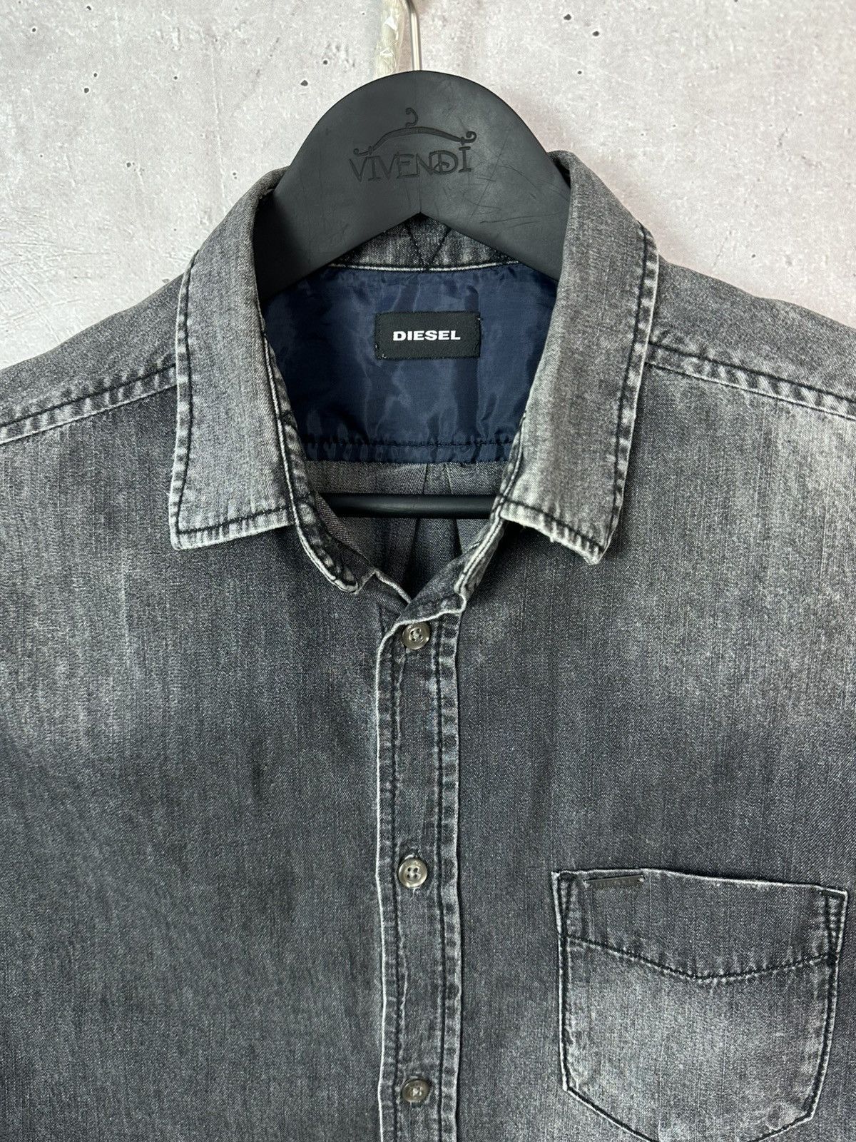 Diesel Diesel Washed Grey Button-up Long Sleeve Cotton Shirt Size US L / EU 52-54 / 3 - 4 Thumbnail