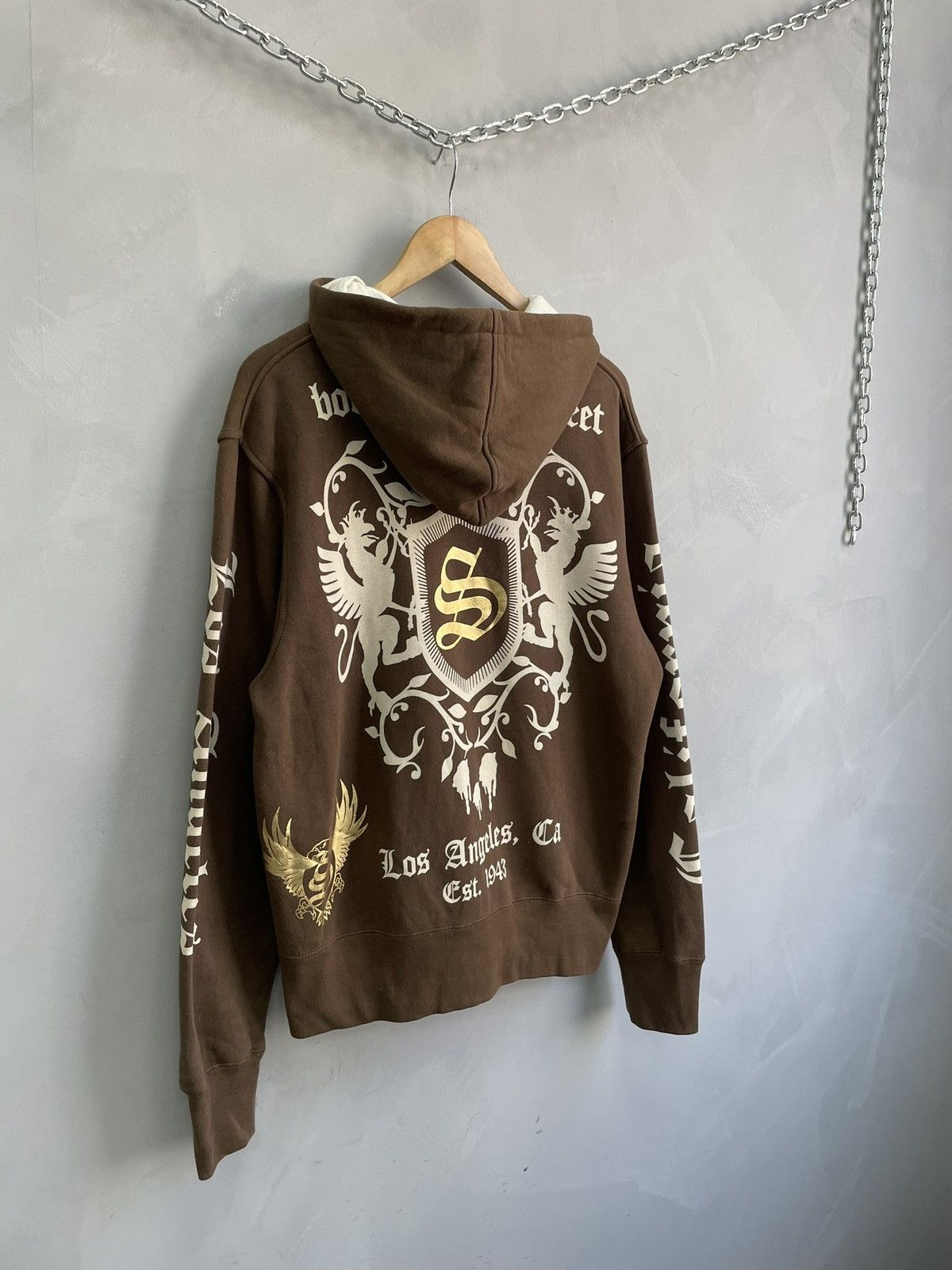 Christian Audigier Brown ed hardy overprint smet Hoodie by christian audigier Size US L / EU 52-54 / 3 - 12 Thumbnail