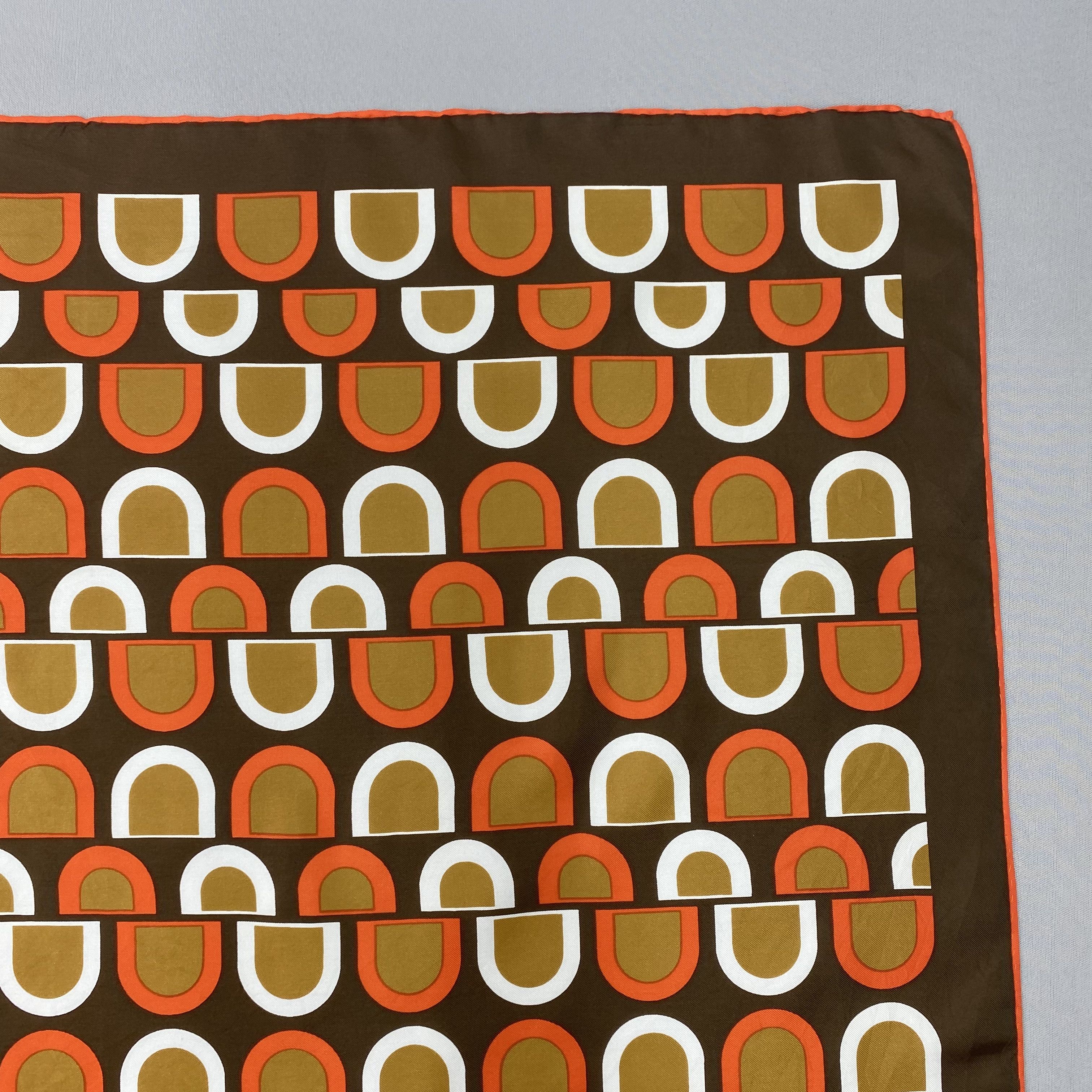 Vintage Retro Geometric SILK Scarf Twill Stole Wraps Scarves
