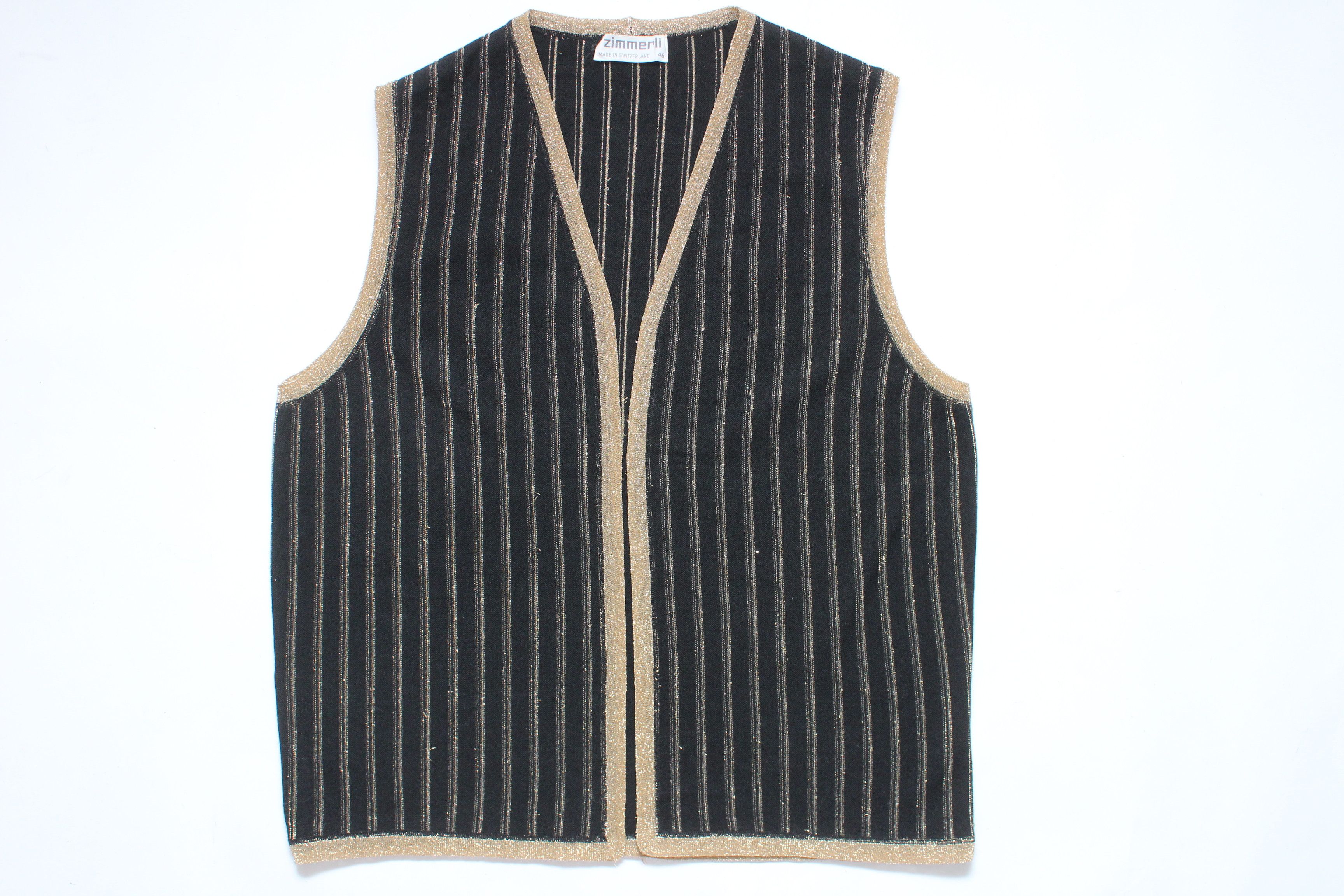Zimmerli Zimmerli of Switzerland Silk Blend Striped Knit Vest Size L / US 10 / IT 46 - 8 Thumbnail