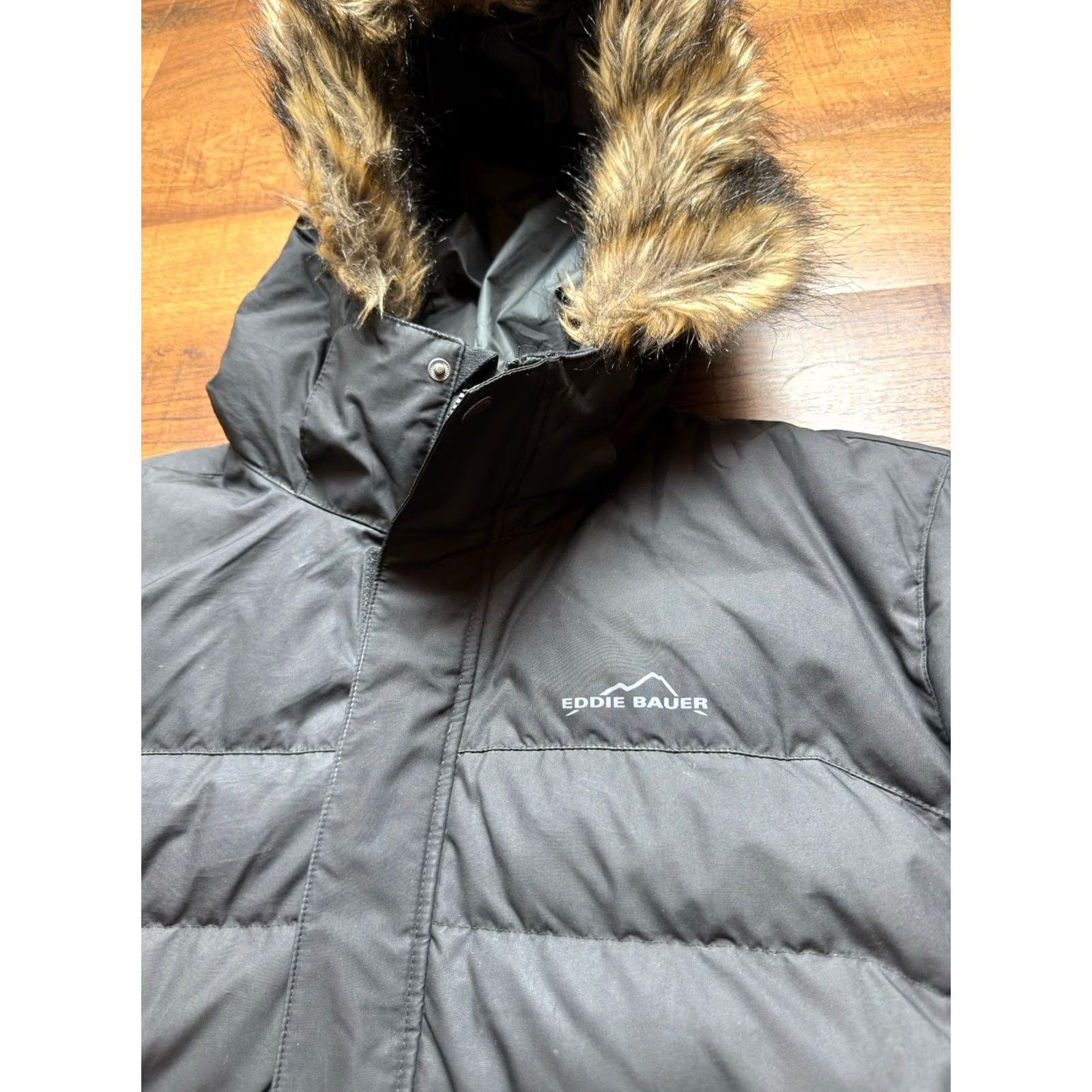 Eddie Bauer Eddie Bauer Parka Jacket Down Puffer Coat Full Zip Faux Fur Hood Men 2XL Black Size US XXL / EU 58 / 5 - 7 Thumbnail