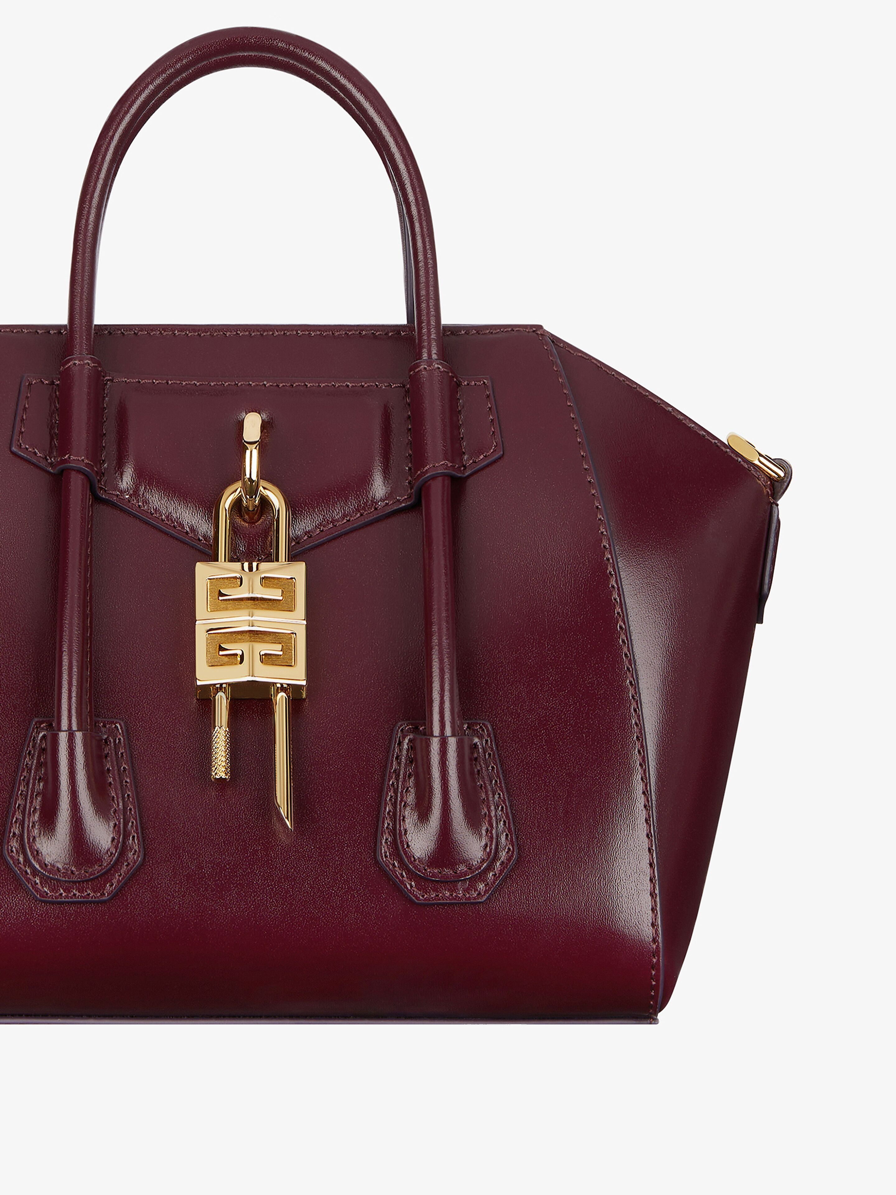Givenchy o1srvl11e0825 Size: OS / Mini Antigona Lock Bag in Burgundy Size ONE SIZE - 6 Thumbnail