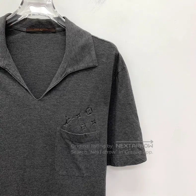 Louis Vuitton Louis Vuitton Dark grey logo presbyopic cotton lapel short Size US M / EU 48-50 / 2 - 3 Thumbnail