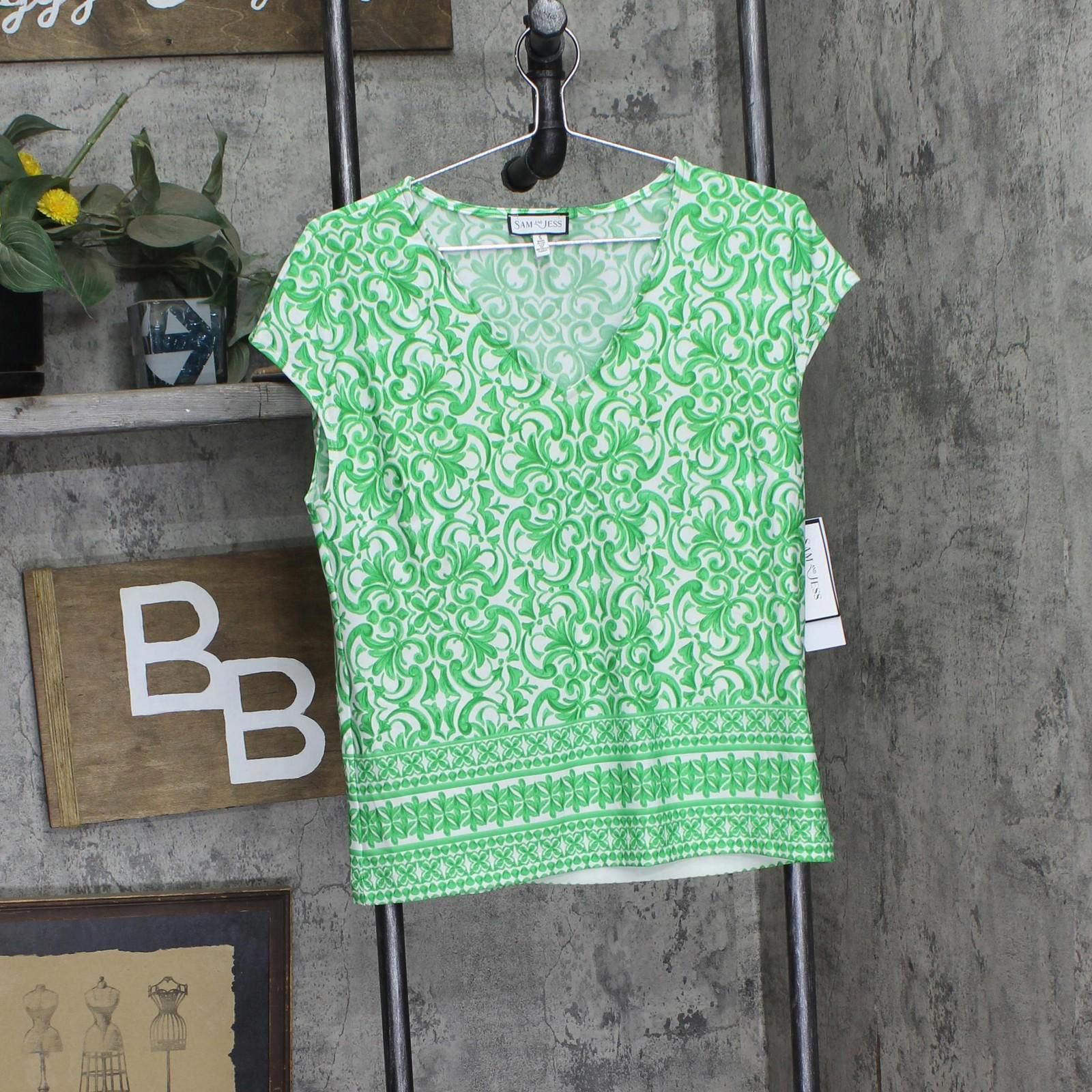 Other Nwt Sam And Jess V-neck Shirt Top Ta3718766w Poison Green S Size S / US 4 / IT 40 - 1 Thumbnail