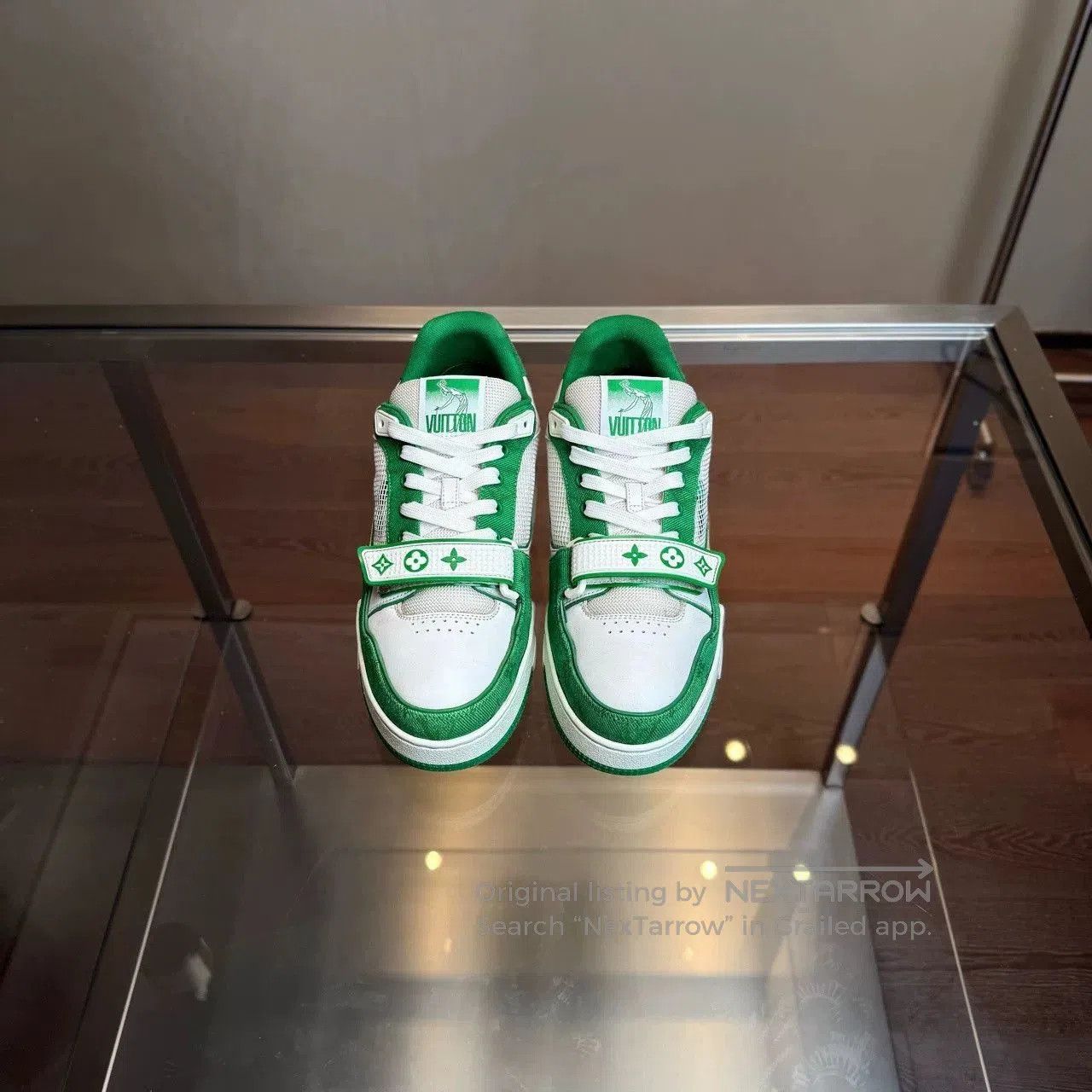 Louis Vuitton LV Trainer White Green Velcro. Size US 9.5 / EU 42-43 - 2 Thumbnail
