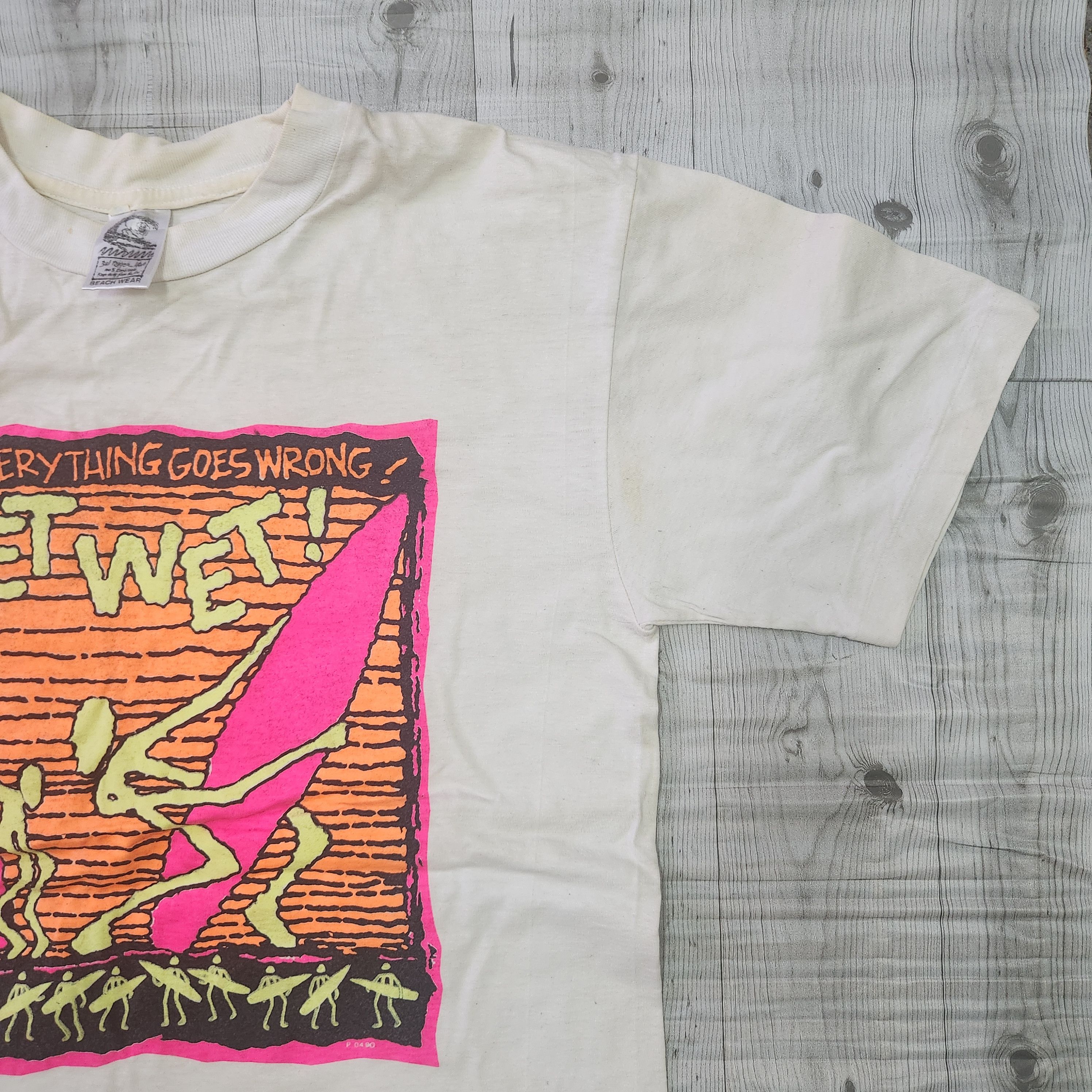 Vintage Vintage 1990s Bali Surf TShirt Get Wet Single Stitches Size US S / EU 44-46 / 1 - 4 Thumbnail