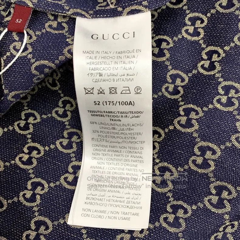 Gucci Gucci Brown log jacquard full-print linen lapel single-bre Size US L / EU 52-54 / 3 - 6 Thumbnail