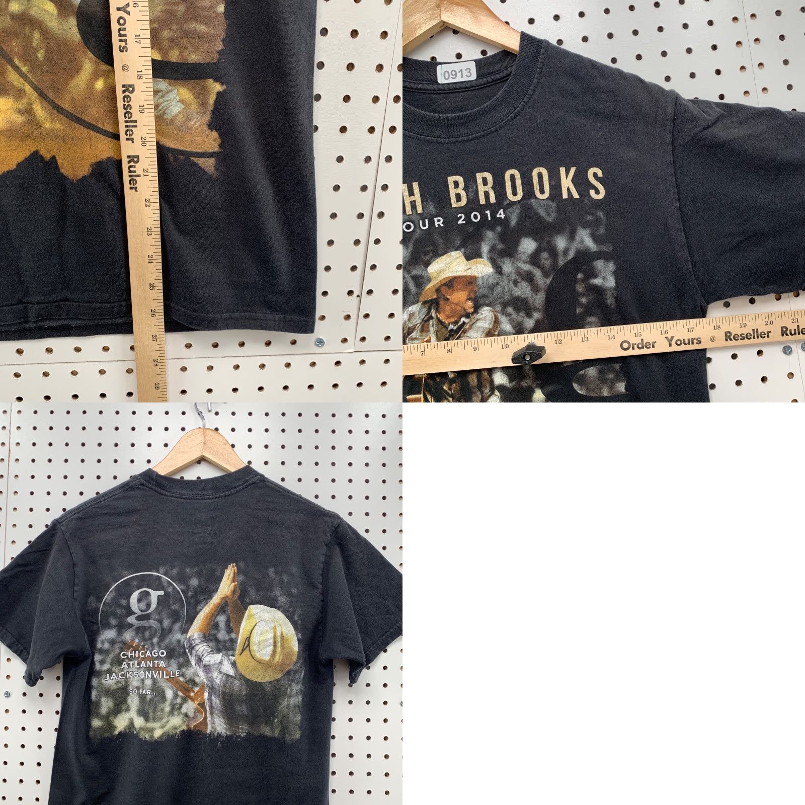 Hanes VINTAGE Garth Brooks World Tour Shirt Small Adult 2014 Black Short Sleeve Mens T-Shirt Hanes Beefy-T Black 17.5x27 Concert Band Music Mens Size US S / EU 44-46 / 1 - 8 Thumbnail