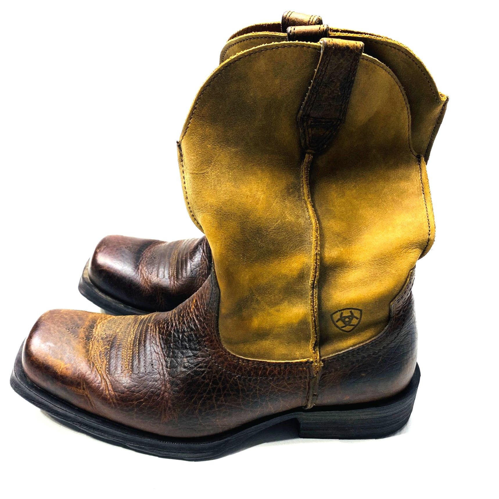 Ariat VINTAGE ARIAT Rambler Western Boots Men’s 9D Square Toe Earth Brown 1259 Size US 9 / EU 42 - 4 Thumbnail