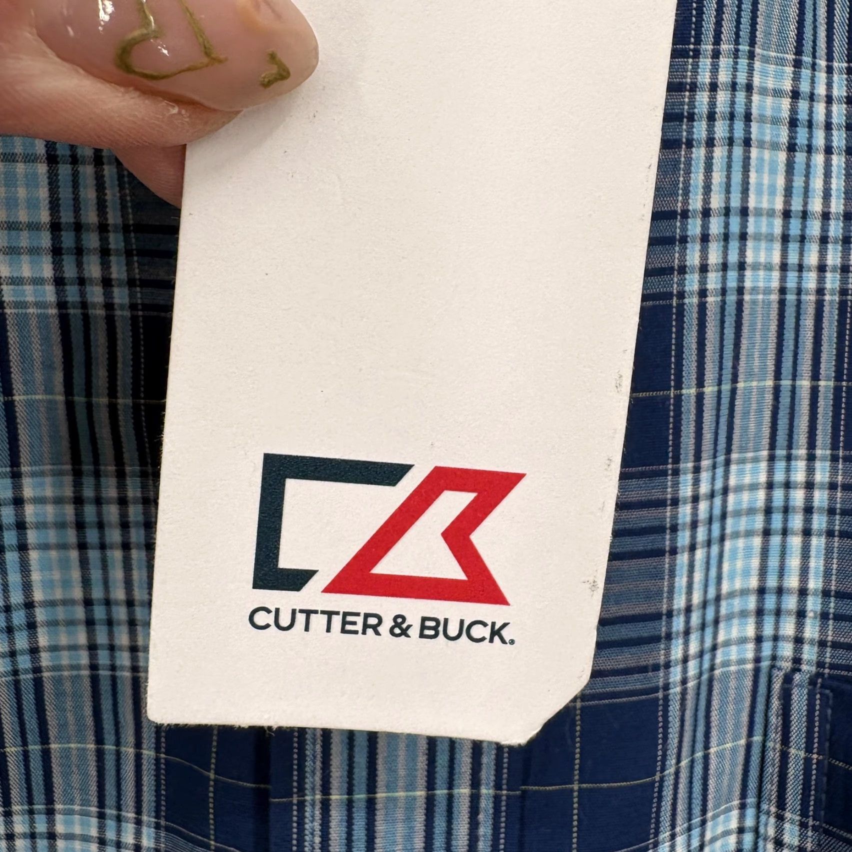 Cutter & Buck Cutter & Buck Shirt Mens L Blue Plaid Short Sleeve Button Front Non-Iron NWT Size US L / EU 52-54 / 3 - 5 Thumbnail