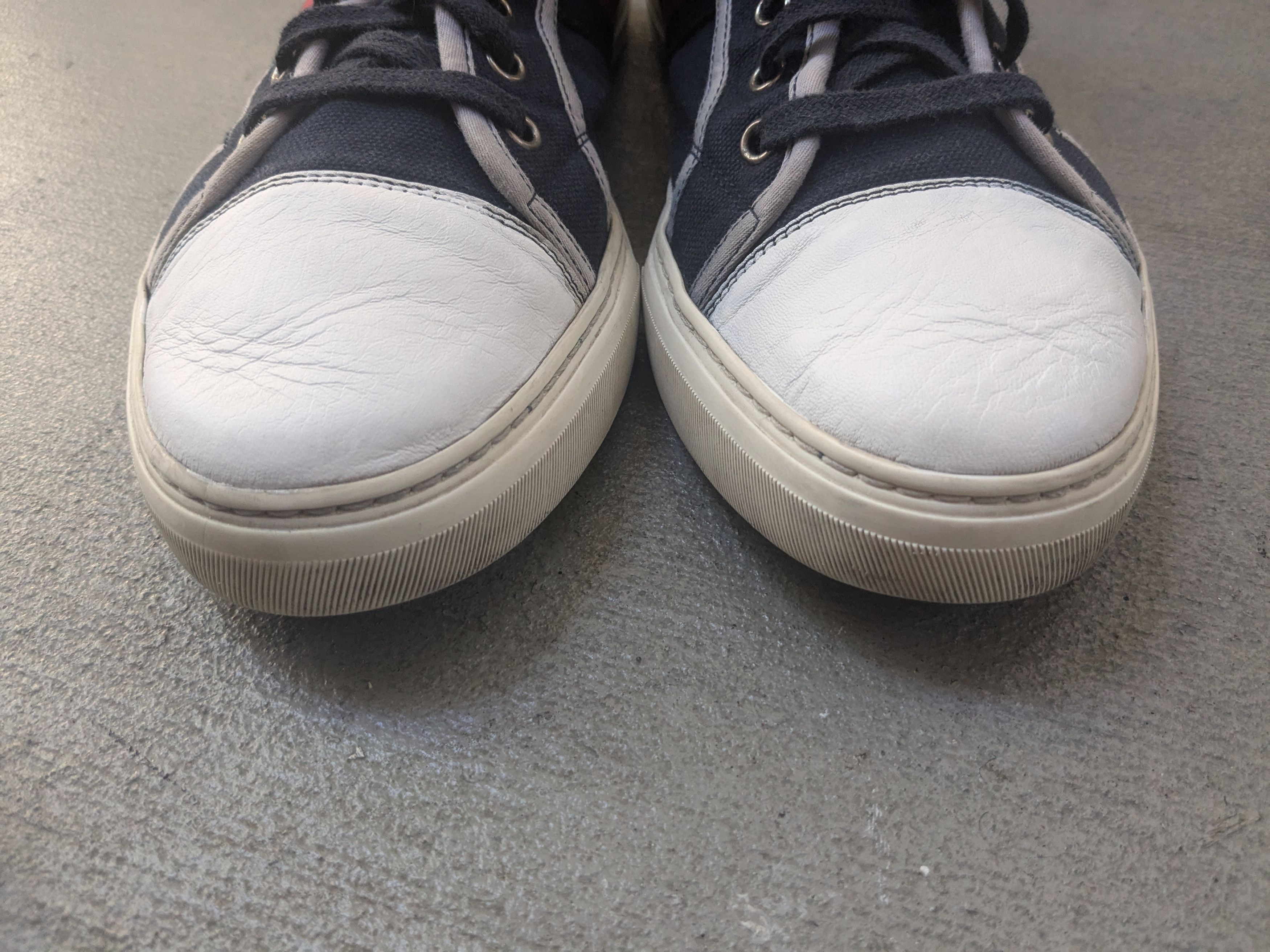 Gucci Gucci Sneakers Navy Blue 9.5 Canvas High Top Leather Size US 9.5 / EU 42-43 - 2 Thumbnail