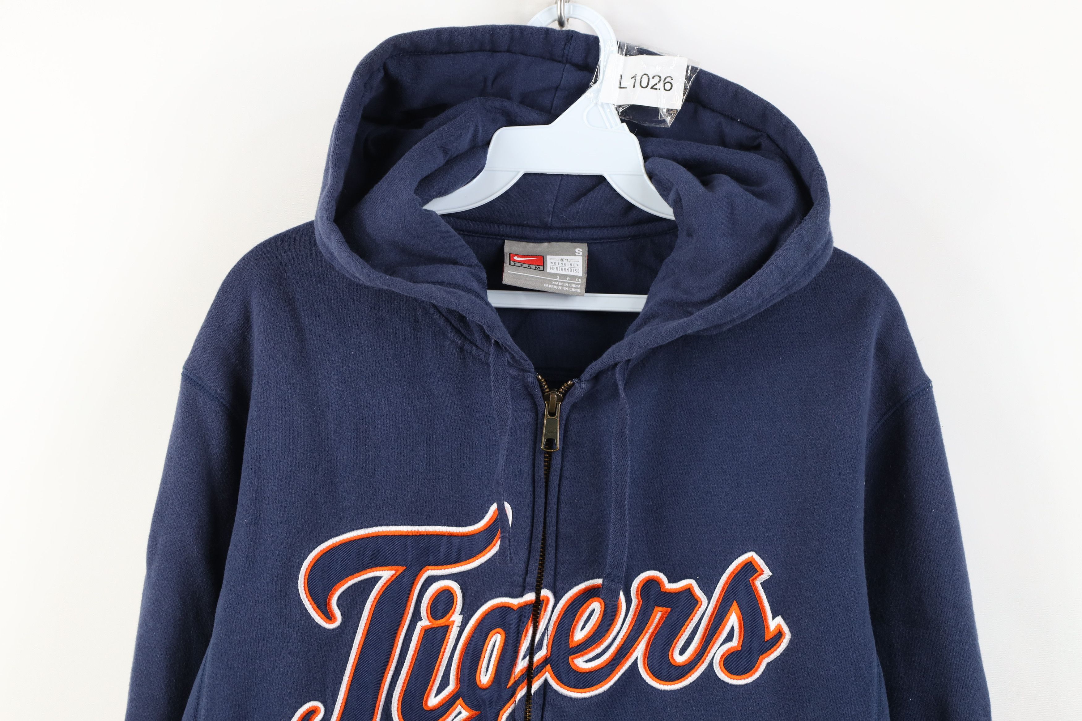 Nike Vintage Nike Scott Mini Swoosh Detroit Tiges Zip Hoodie Size US S / EU 44-46 / 1 - 2 Thumbnail