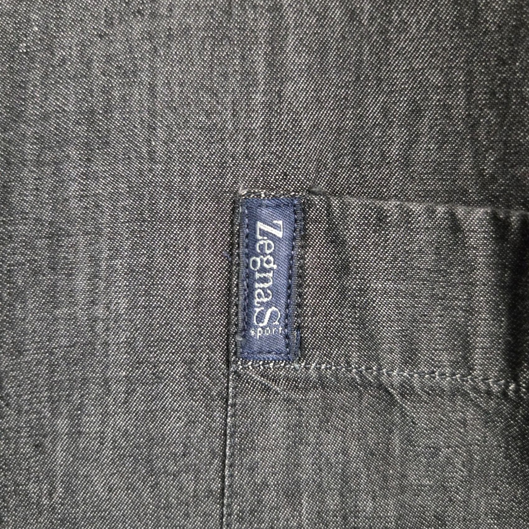 Ermenegildo Zegna ERMENEGILDO ZEGNA SPORT Mens Cotton Chambray Long Sleeve Sport Shirt Medium Size US M / EU 48-50 / 2 - 5 Thumbnail