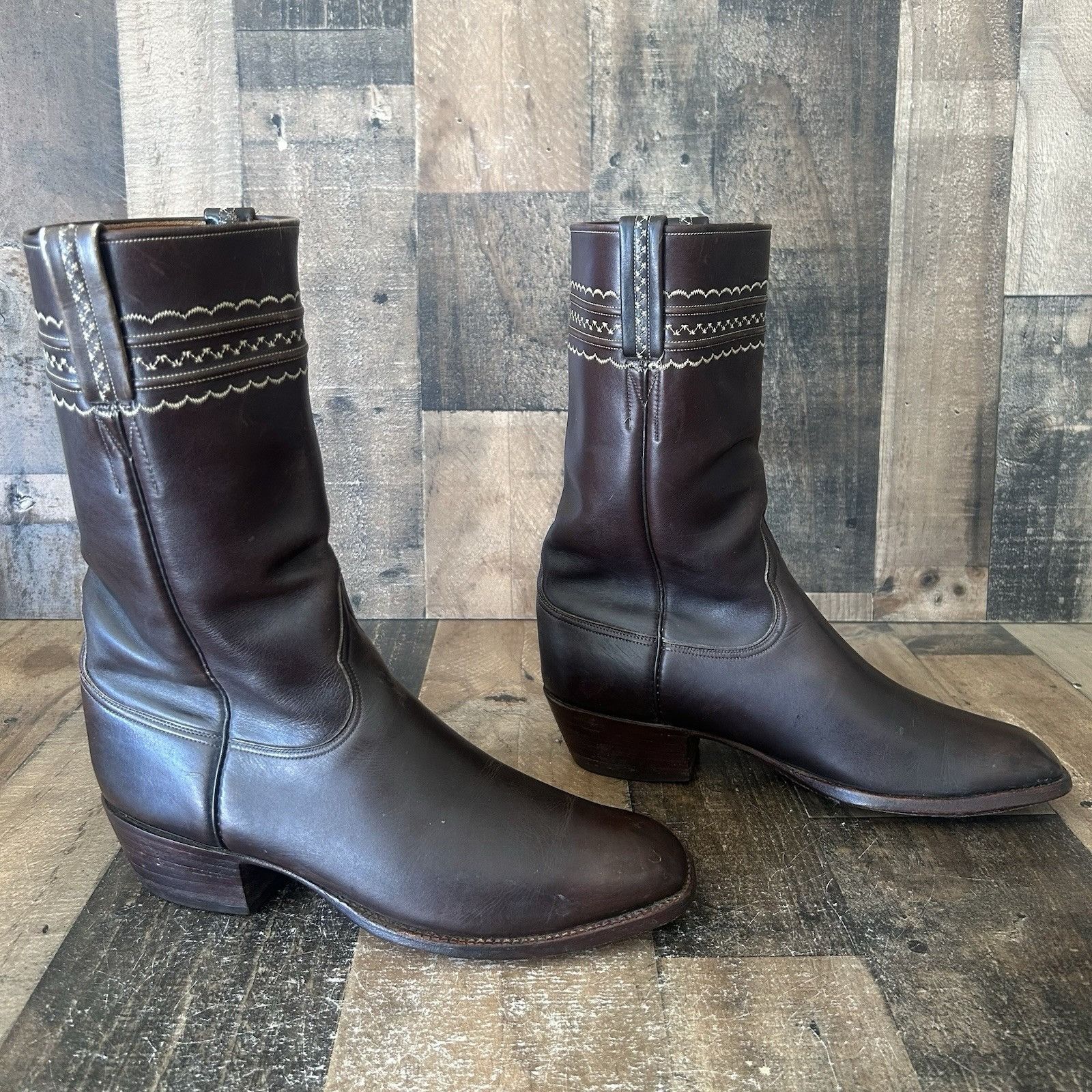 Lucchese Lucchese San Antonio Vintage Cowboy Boots Mens 9.5 EE Size US 9.5 / EU 42-43 - 12 Thumbnail