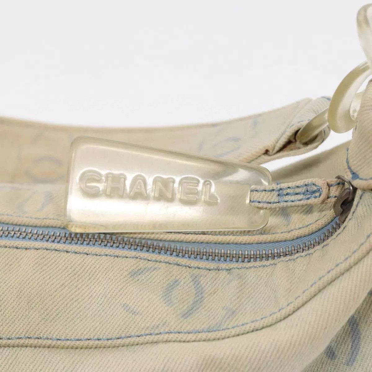 Chanel CHANEL COCO Mark Shoulder Bag Canvas Blue CC Size ONE SIZE - 3 Thumbnail