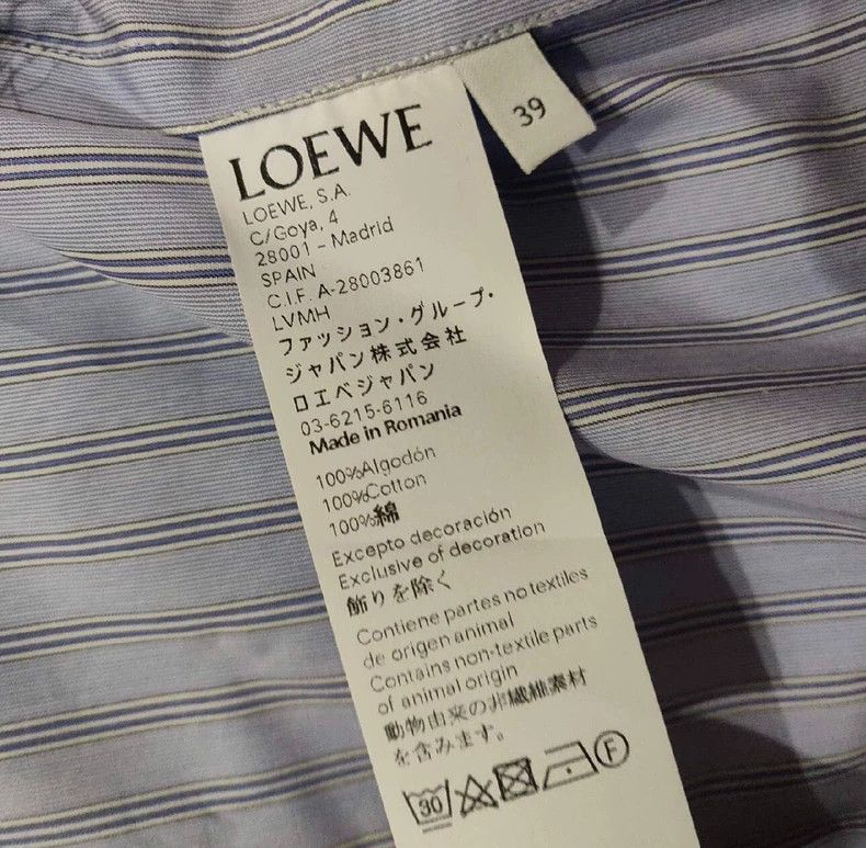Loewe LOEWE size39 Striped logo shirt Size M / US 6-8 / IT 42-44 - 3 Thumbnail