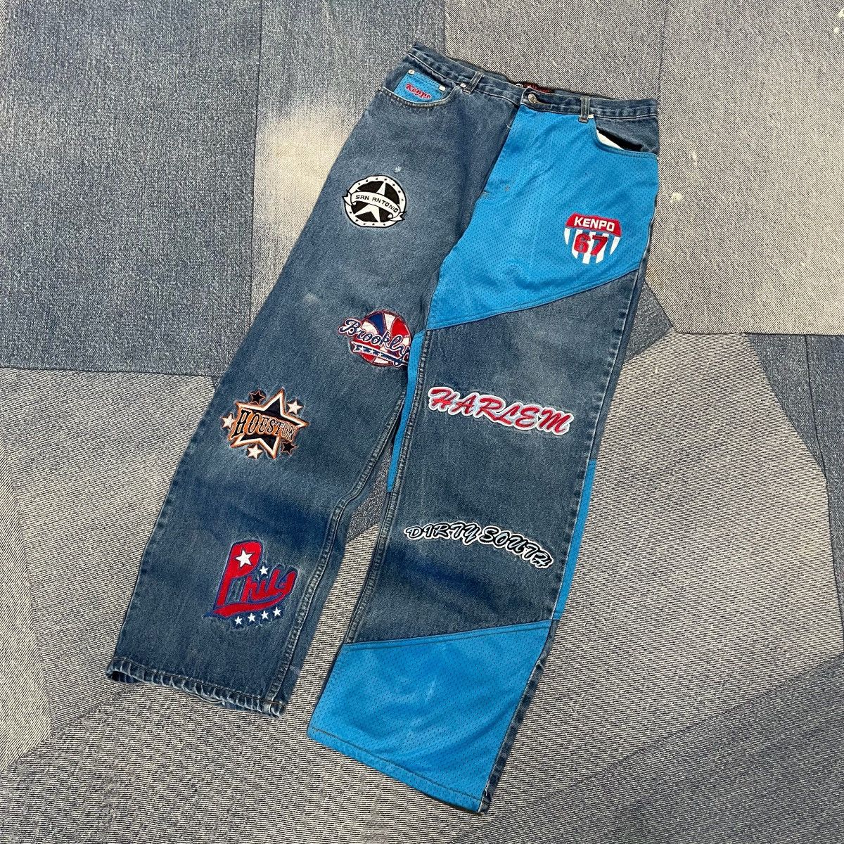 Japanese Brand × Vintage CRAZY Baggy Y2K Harlem Kenpo Denim Size US 32 / EU 48 - 2 Thumbnail