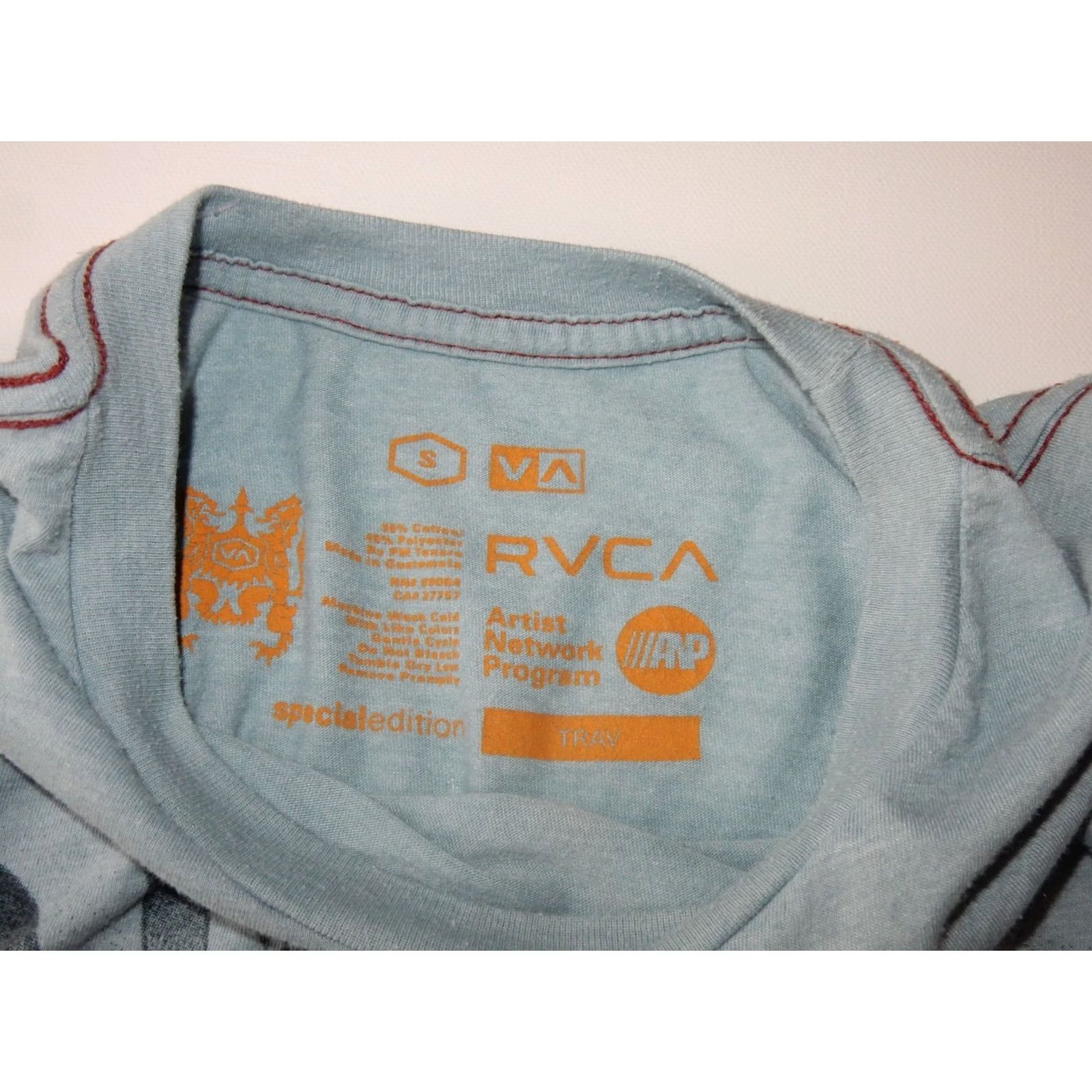 RVCA RVCA Men's T-Shirt S Graphic Print Blue Cotton Blend Anchor Size US S / EU 44-46 / 1 - 2 Thumbnail