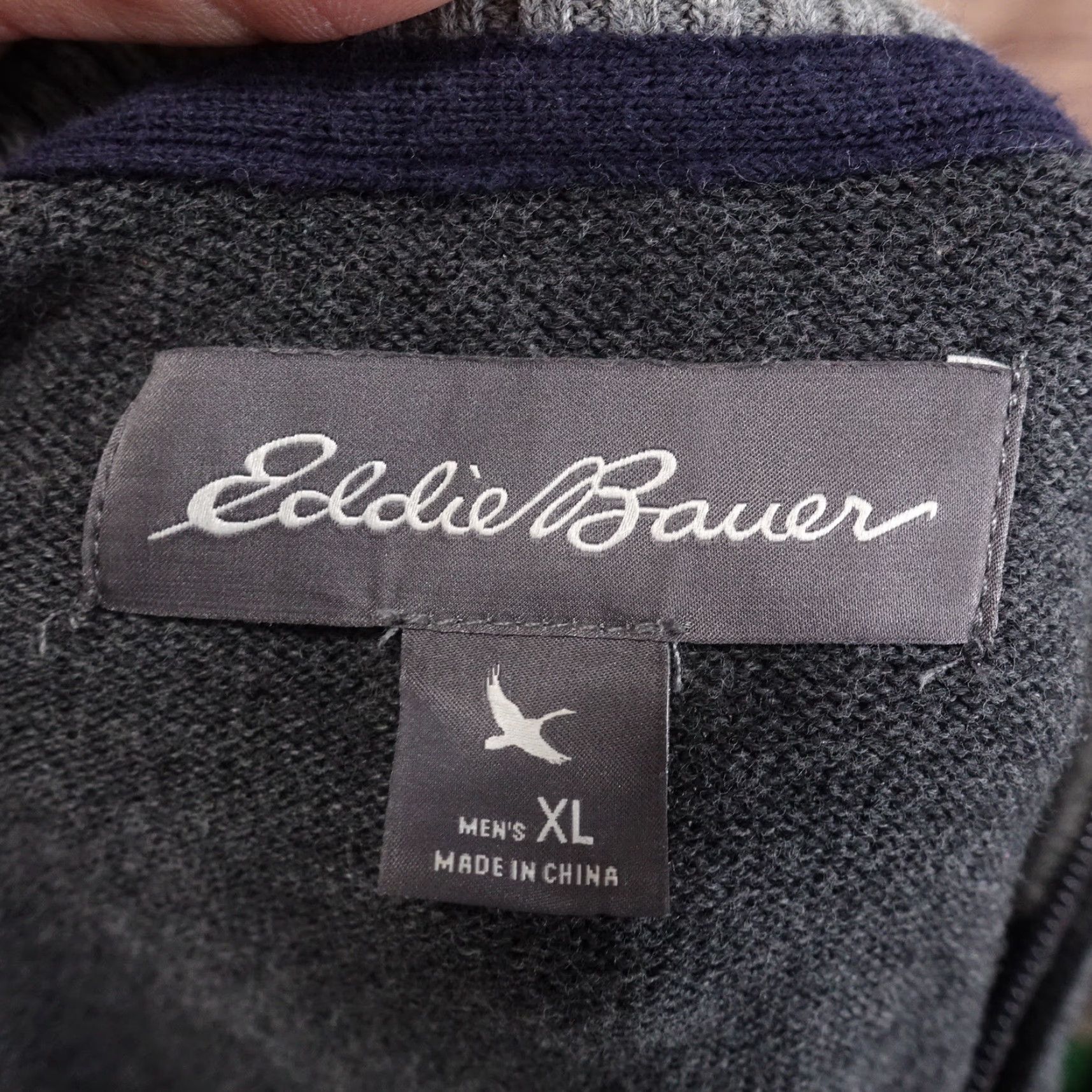 Eddie Bauer EDDIE BAUER Sweater Mens XL Gray Blue Striped Mock Neck 1/4 Zip Pullover Size US XL / EU 56 / 4 - 5 Thumbnail